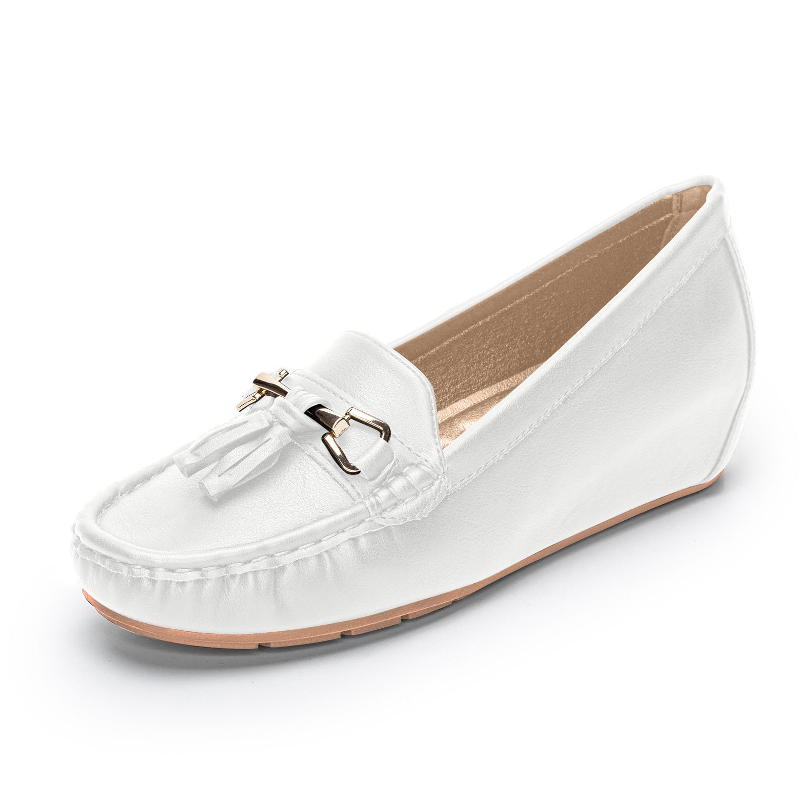 Women's Leather Loafers Wedge - Matte White UK 7-image-488646a1-5b03-4f84-8778-aad8a0b2c4e2-107754