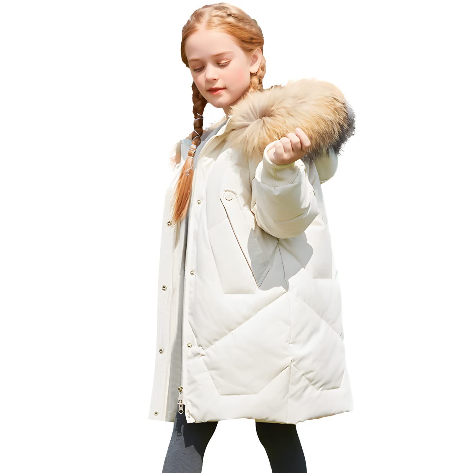 Girls Puffer Winter Coat - White 12-13 Years-image-eac445b9-2eeb-4807-a642-d4d0cc138d17-112570