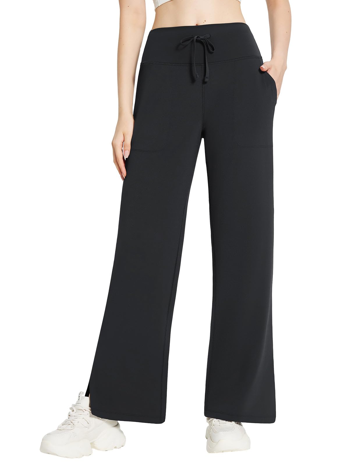 Women's Wide Leg Yoga Pants with Pockets - Black S-image-4d1963e5-458c-4a88-b51d-667df570195f-101684