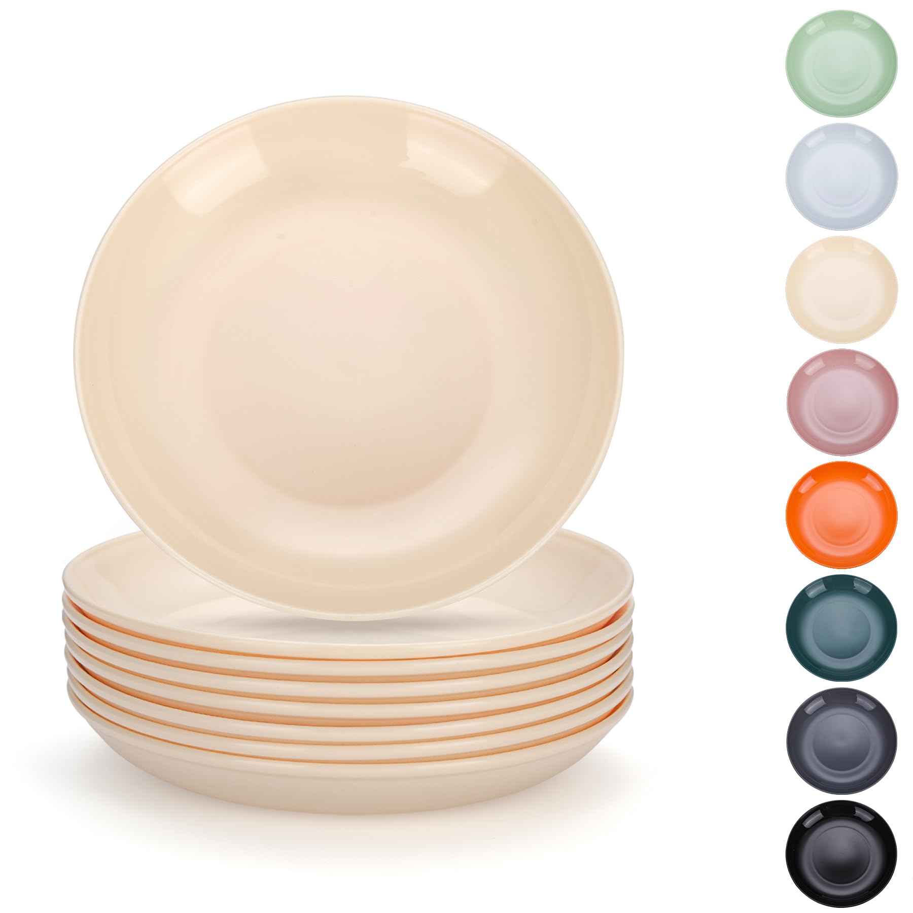 Unbreakable Cheese White Plastic Plates Set, 8-Piece, 16cm-image-913bfbdf-be9b-4fff-9ade-330d2d5155cf-53430