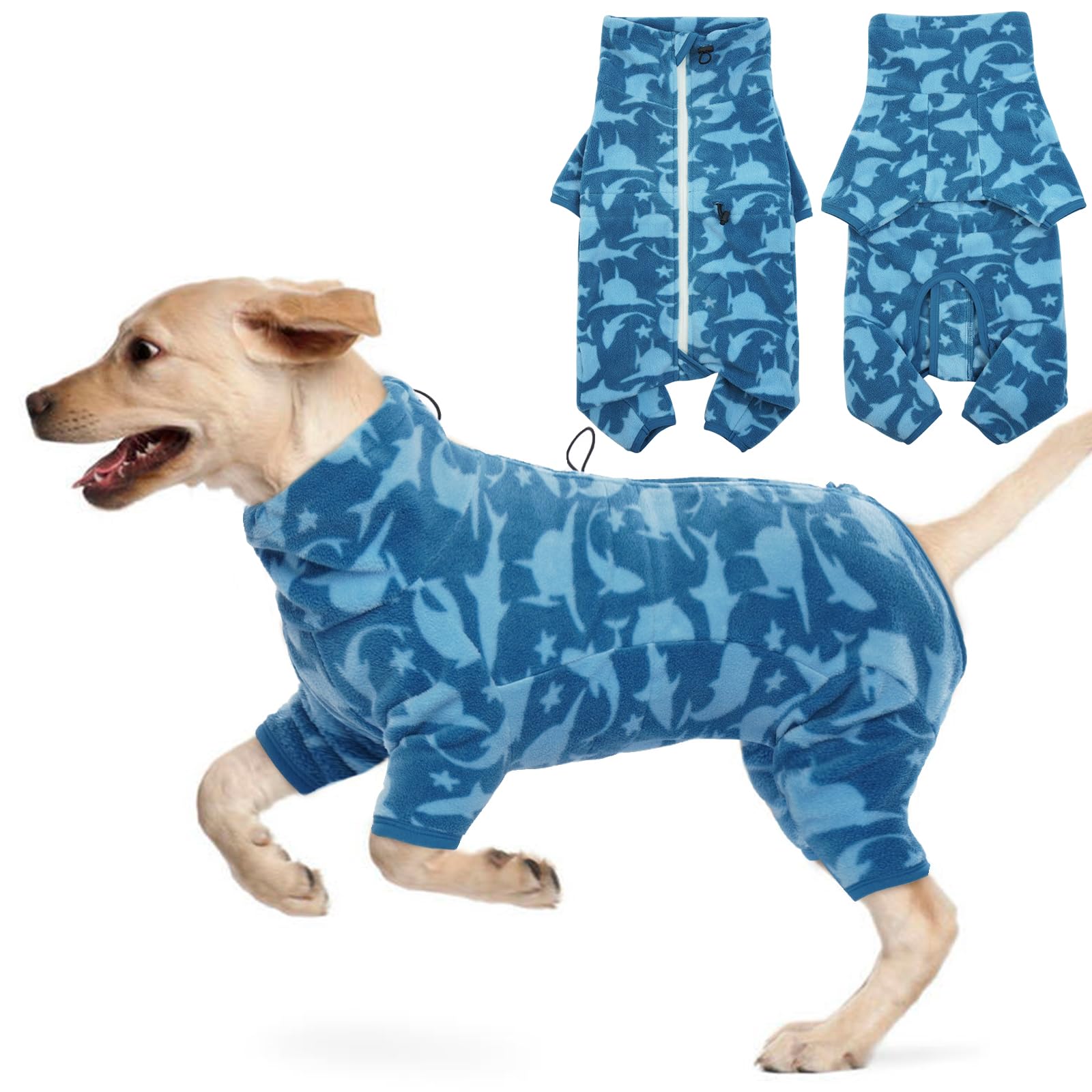 Dog Fleece Winter Coat Onesie - Blue Shark XX-Large-image-5487542a-b7fb-4f11-b37c-513d975d5f3e-110569