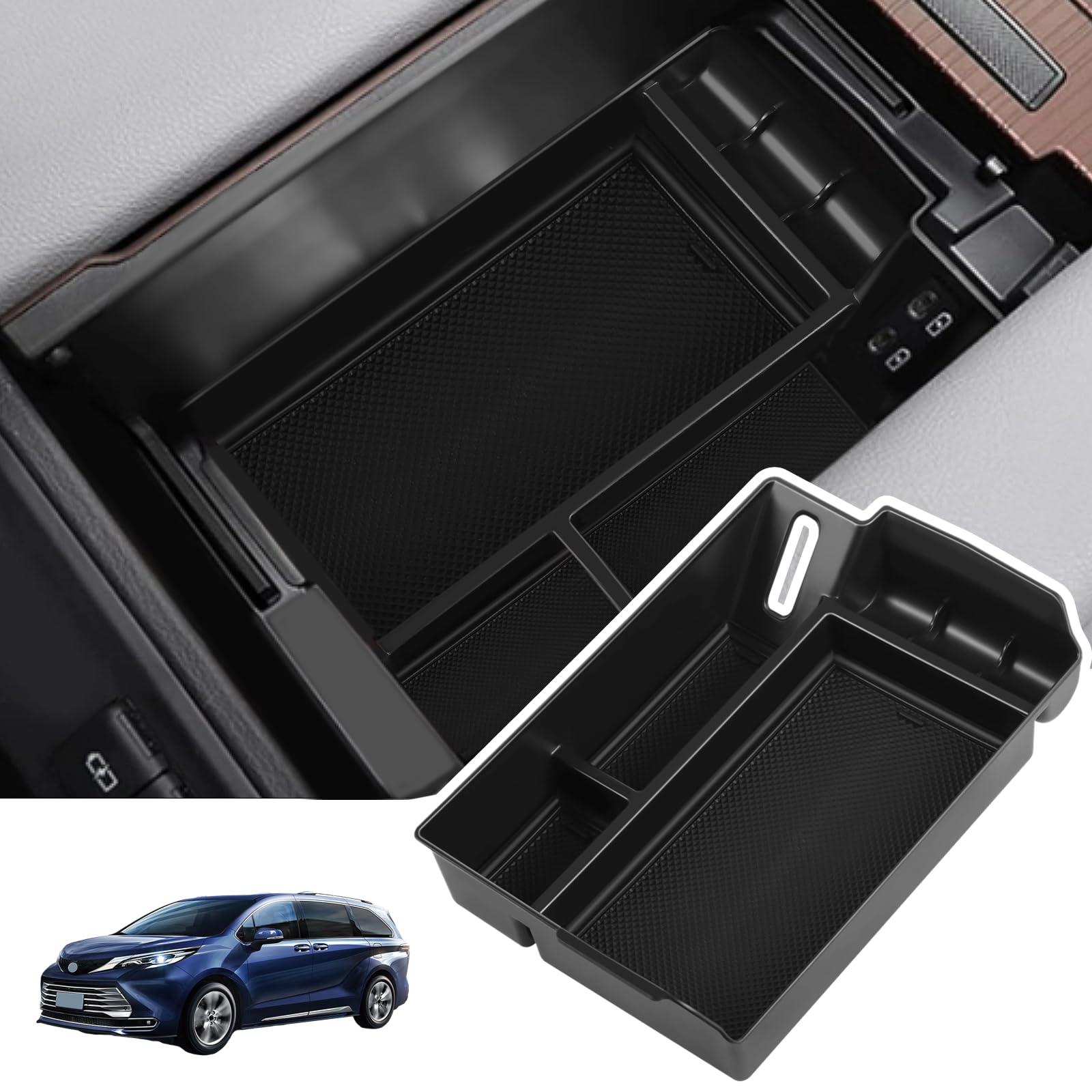 Car Centre Console Organiser Toyota Sienna - Black-image-6479200f-4a77-4082-9a2f-83fc27b9eff4-101541