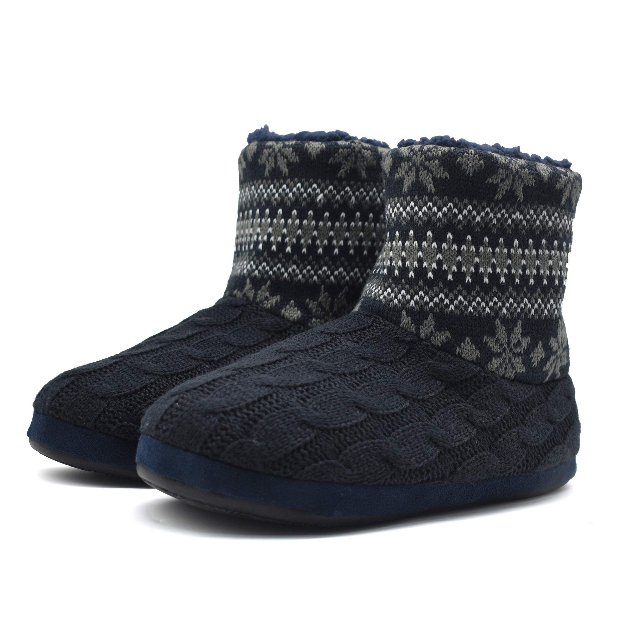 Men's Knit Slipper Boots - Black Grey UK 14-image-49a68da6-2659-49bb-b309-4bcfb20eaf35-109050