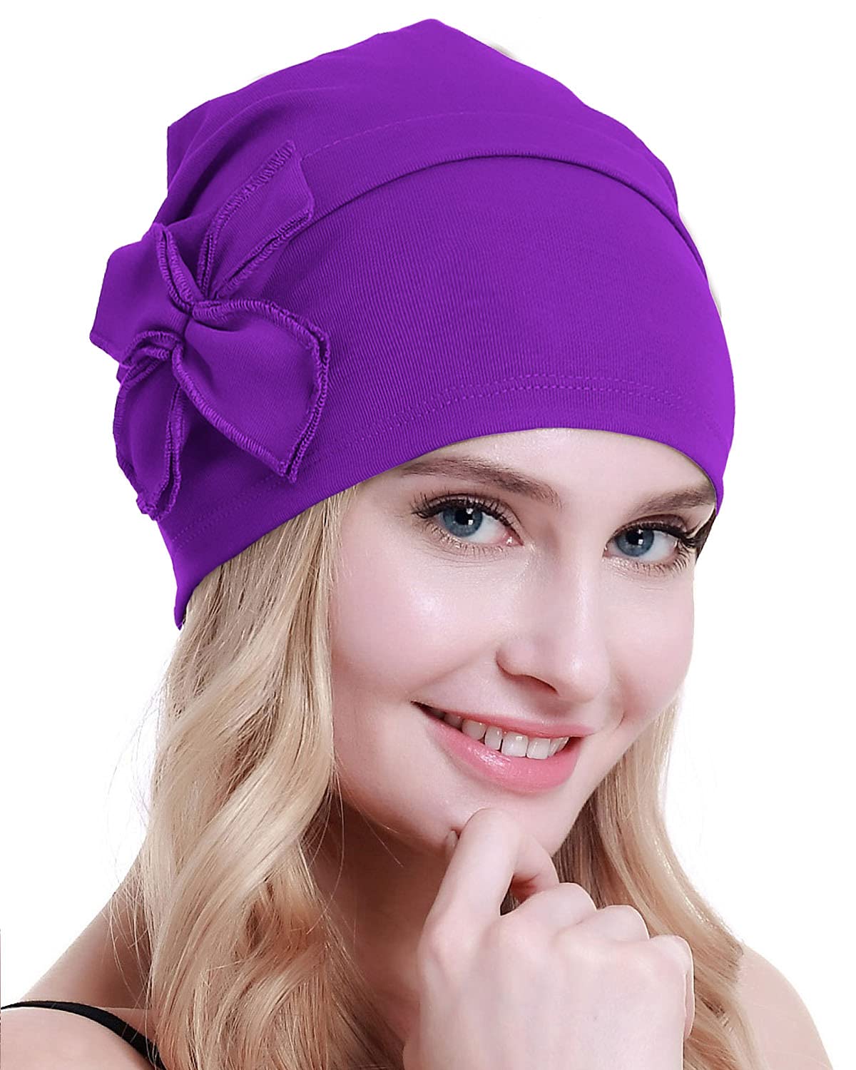 Women's Cotton Chemo Beanie - Violet One Size-image-a5efbf7b-54c2-4185-922a-c53a10a47493-110425