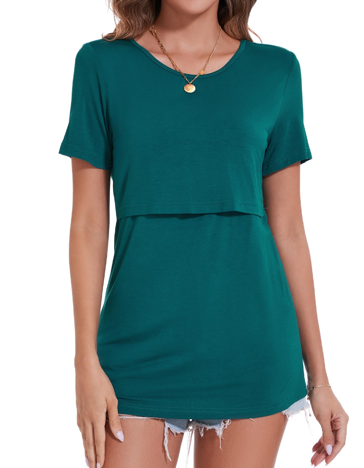 Essential Nursing Tops - Soft, Comfortable Breastfeeding T-shirt for Women, Green, X-Large-image-c3de0f45-38e1-4fe9-9c90-47cb5c62c1de-68866