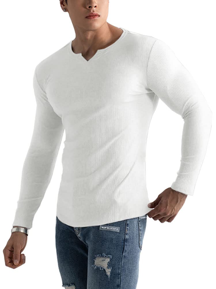 Men's Slim Fit Henley Long Sleeve Tee - White XL-image-8fce35fa-e2eb-4565-96ab-8461b5a6fd85-111431