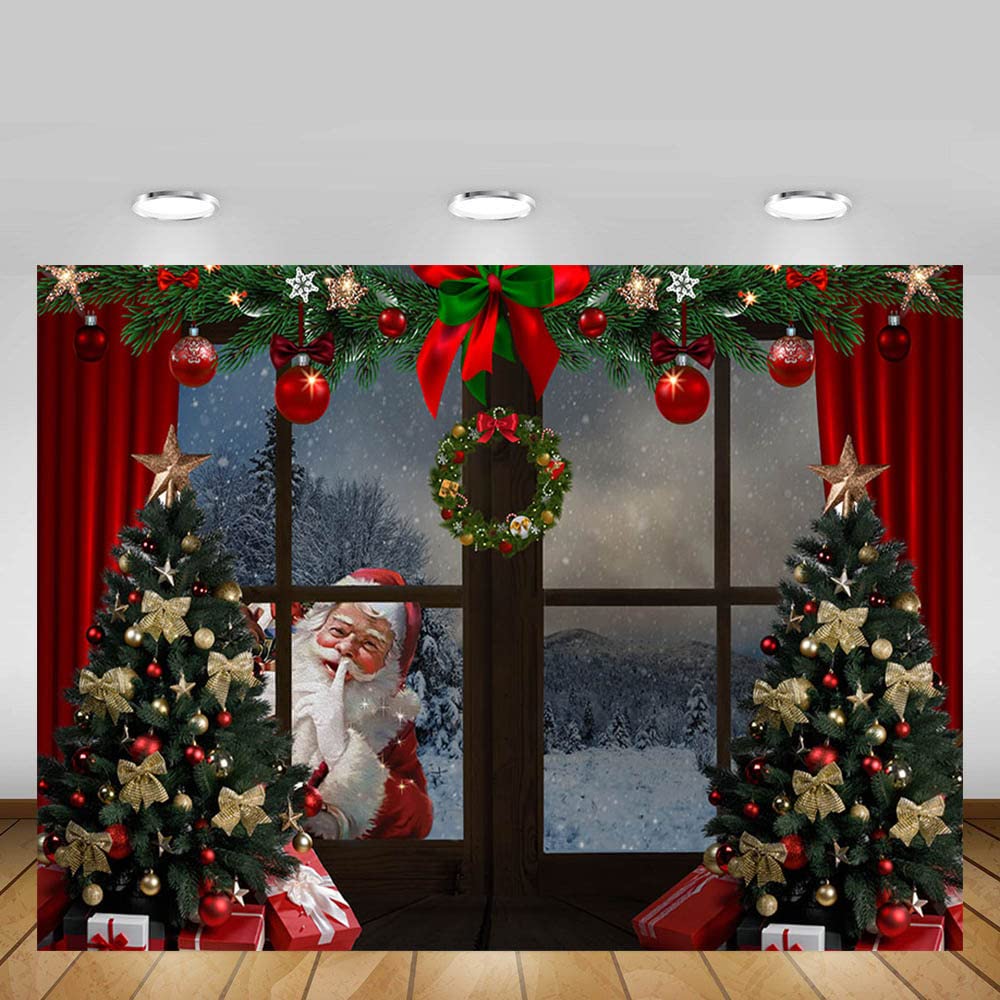 8 X 6 Ft Christmas Tree Backdrop Xmas Tree Snow Gift Glitter Red Photo Background Decorated Newborn Baby Family Xmas Kids Holiday Party Banner Decorations Photo Booth Props - View #8