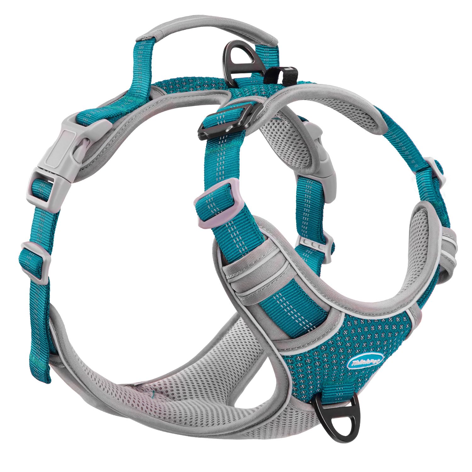 No Pull Reflective Dog Harness - Bright Teal XL-image-7fa6f59d-9b36-4c2a-b8a2-c870306298f6-108323