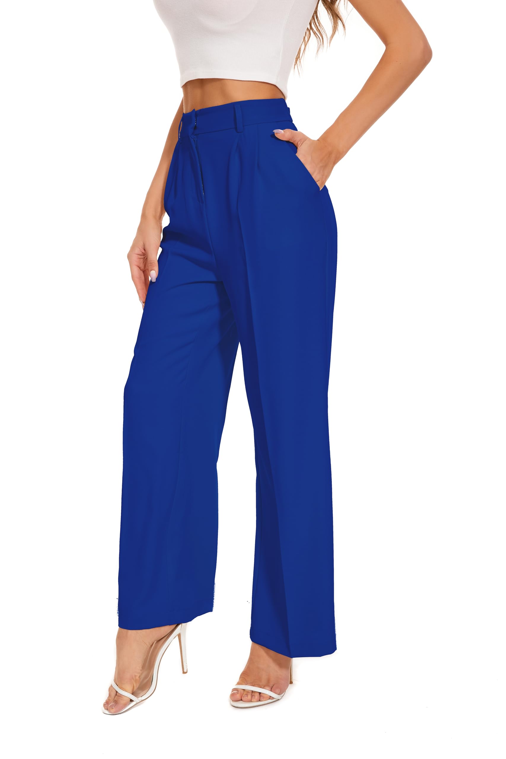 Women's Wide Leg Trousers - Khaki M Short-image-6234ea72-254f-4638-bc67-8a96106292f6-108532