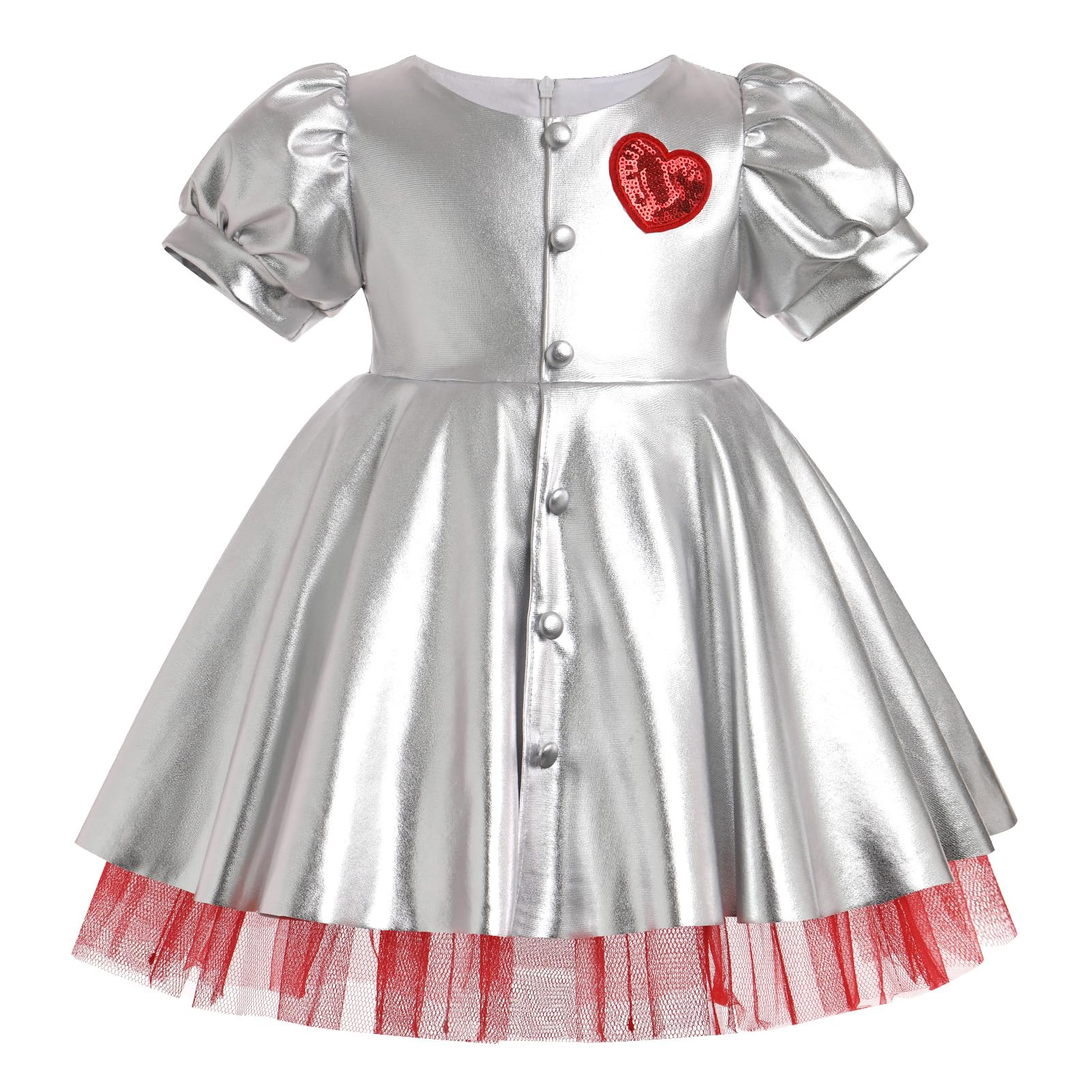 Baby Girls Halloween Princess Costume Faux Leather Shiny Heart Tutu Dress