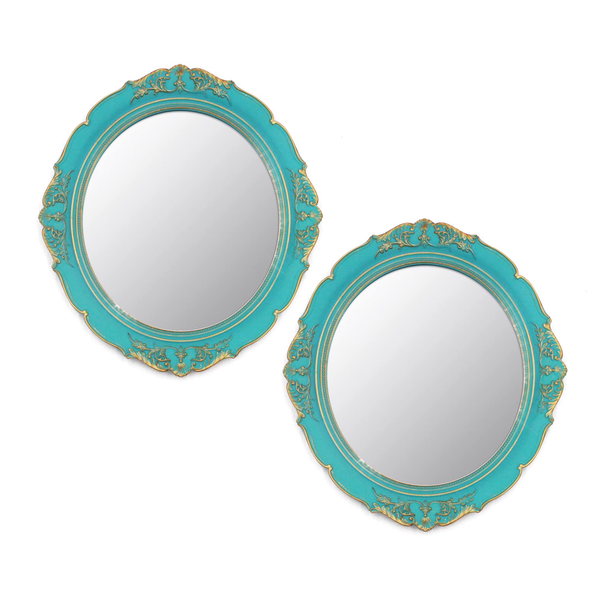 Eaoundm Decorative Wall Mirror,Vintage Hanging 33 x 37.6 cm (White)-image-e66c474b-0c6e-4b11-91ce-300464279084-64955