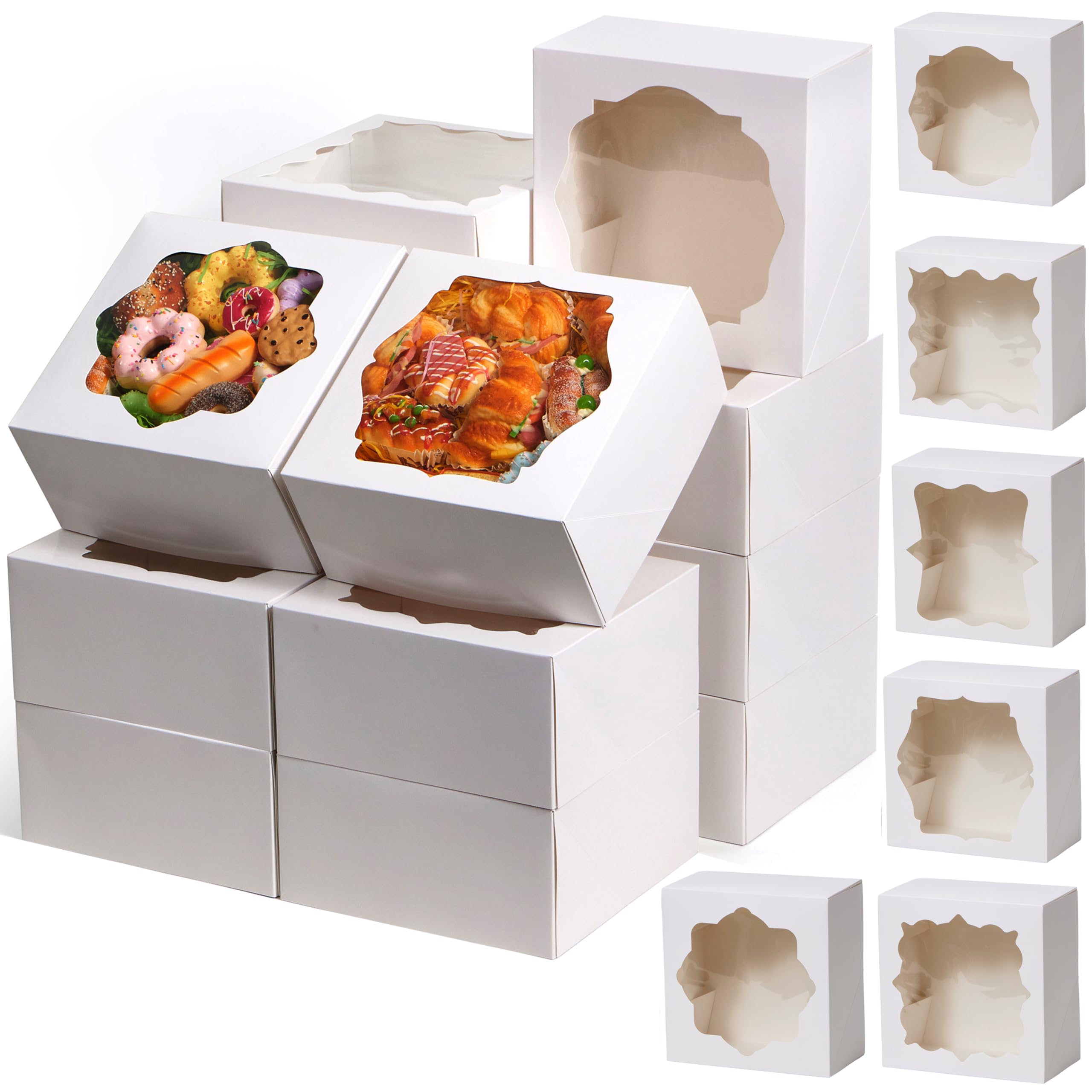 24 PCS Christmas Cookie Boxes with Windows, 6 Designs, 10'' x 10'' x 5'' - Perfect for Festive Gift Giving-image-06e29b47-fd26-4539-aeea-0a5710fda5b9-66375