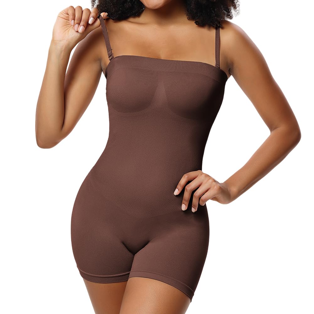 Women's Strapless Shapewear Bodysuit - Brown S-image-a1af6723-64d6-4570-ad5b-12ee58459b05-111038