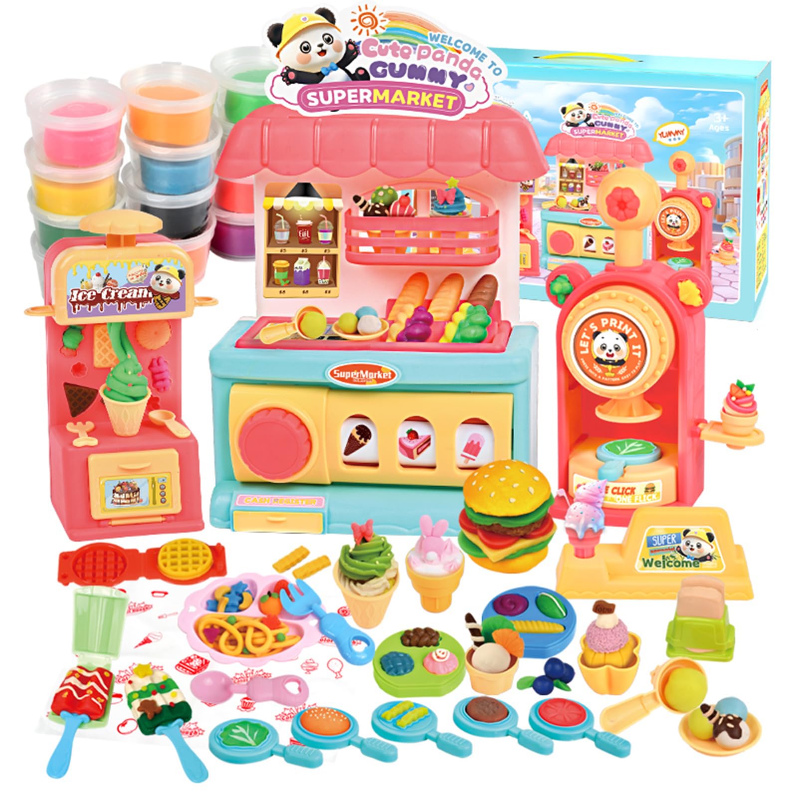 55 PCS Dough Tools Play Set for Kids - 55 Pcs Ice Cream Parlor-image-fb36d604-9f38-4caa-bb55-9377df4eae61-96885