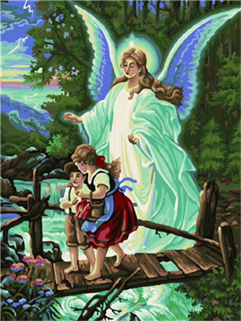 Meecaa Paint by Numbers Kit - Angel Bridge & Flowers for Adults & Beginners, 16x20 Inches, DIY Oil Painting-image-e4a435d0-889f-4374-9f93-a9dc8e56f3b5-67746