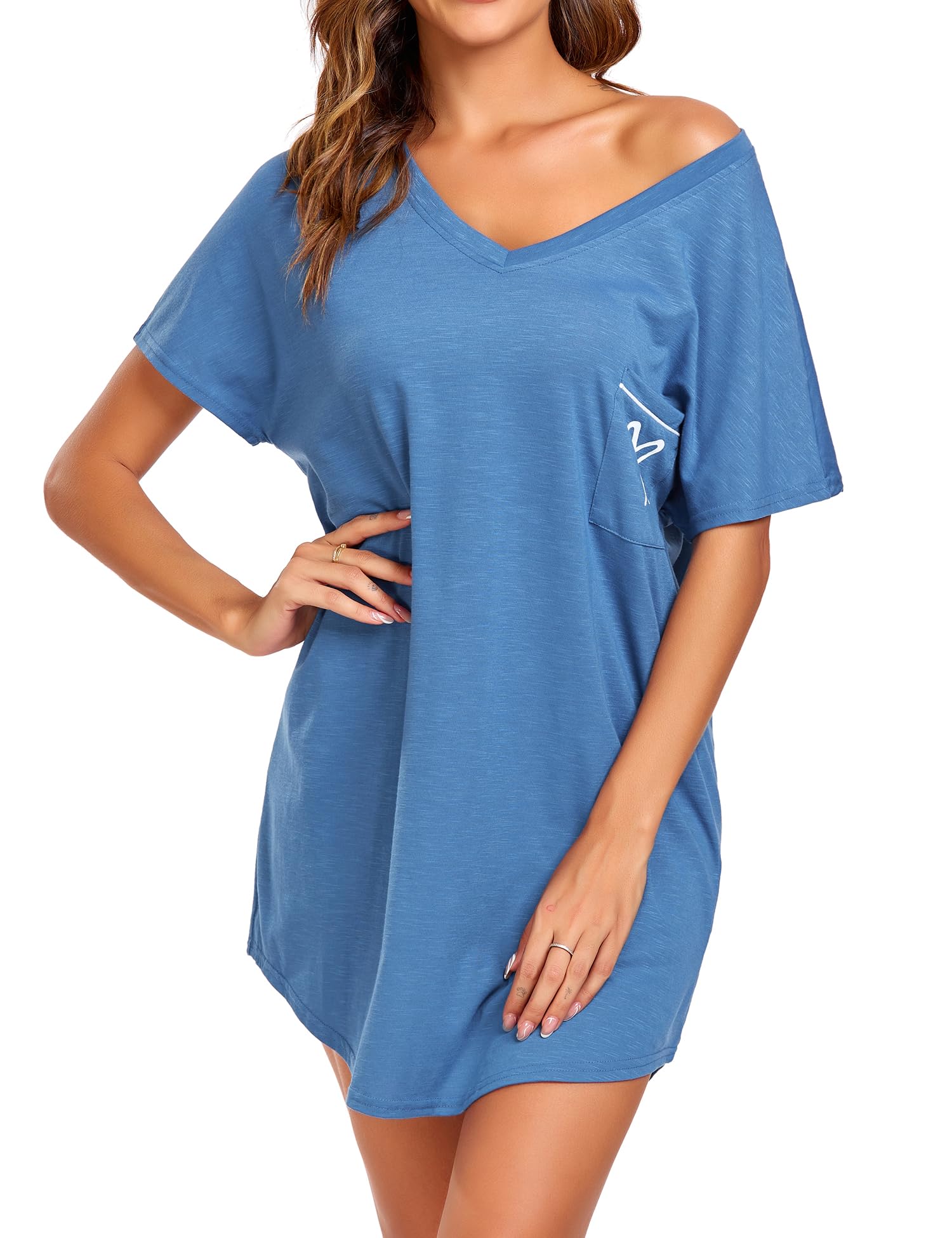 Women's Cotton Nightdress - Blue Size S-image-f6253dd9-7e33-41fb-abd7-8b6f7f755e04-92516