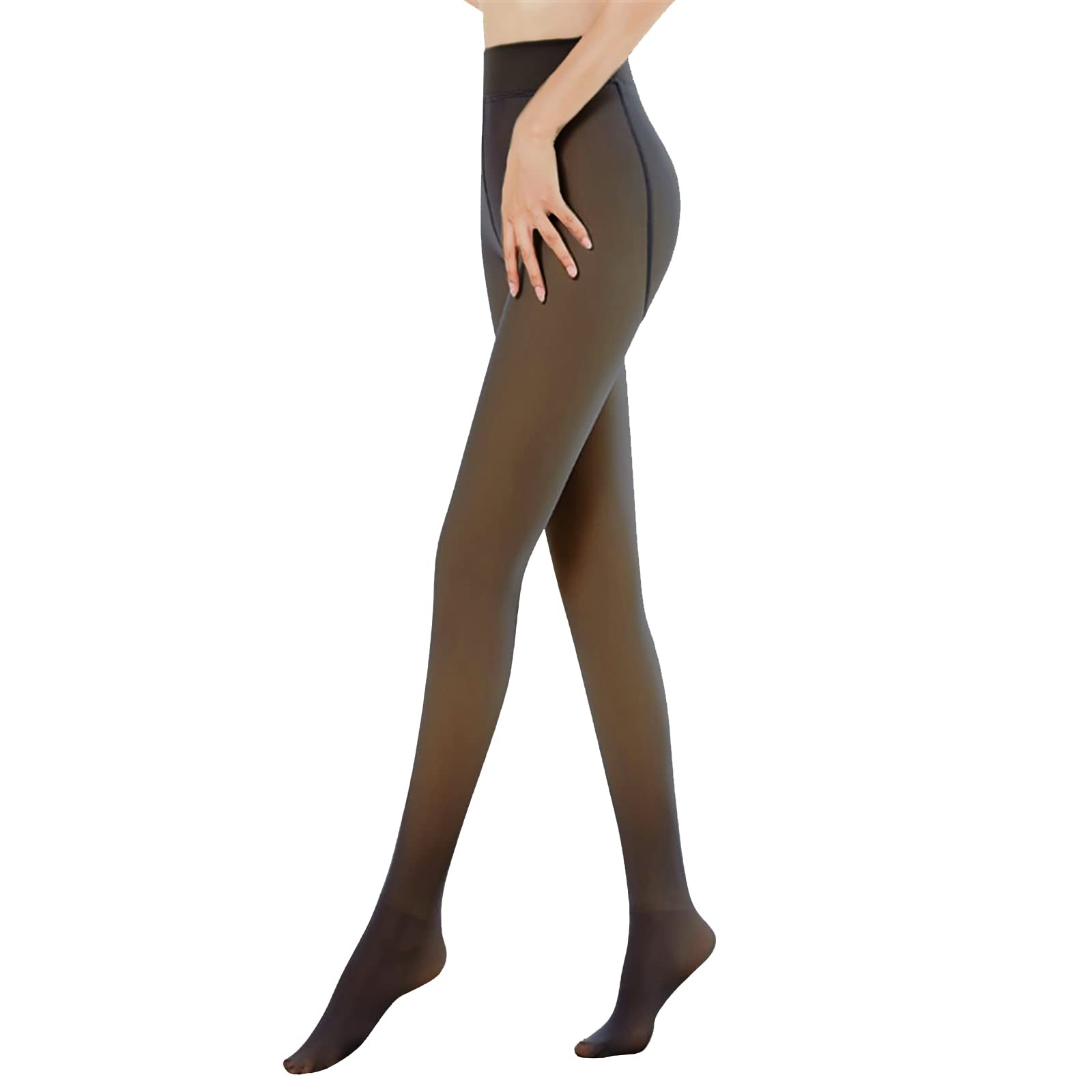 Cysincos Fleece Lined Tights Fake Translucent Tights Leggings Sexy