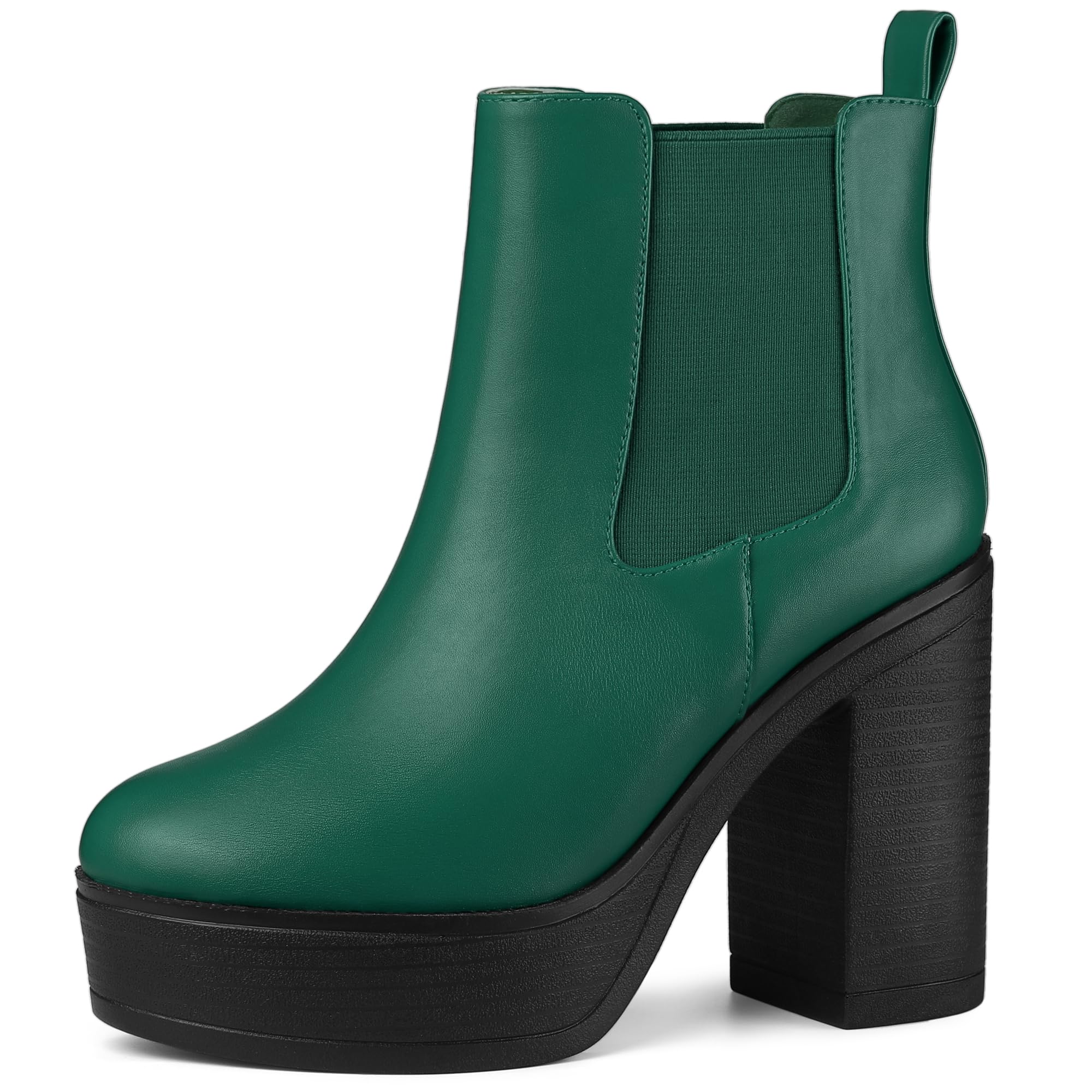 Platform Chunky Heel Chelsea Boots - Turquoise Green 4 UK-image-dd2c73bb-2631-4fbd-b7eb-a298c534ce04-87542