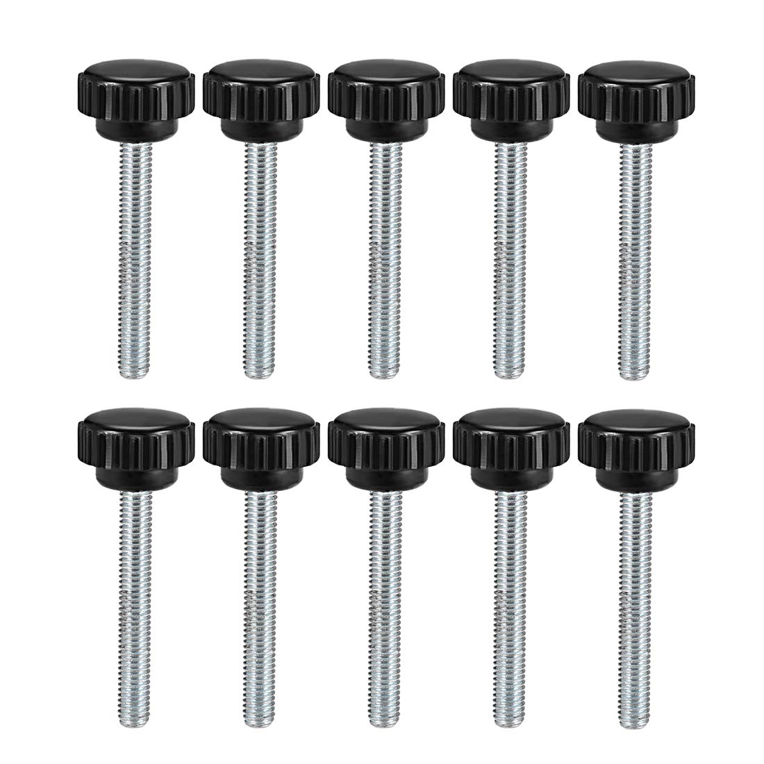 sourcing map Metric Male Thread Knurled Clamping M6 x 44mm Black 10-image-92817b8f-eefc-4287-84fa-5d4c78d7df64-60493