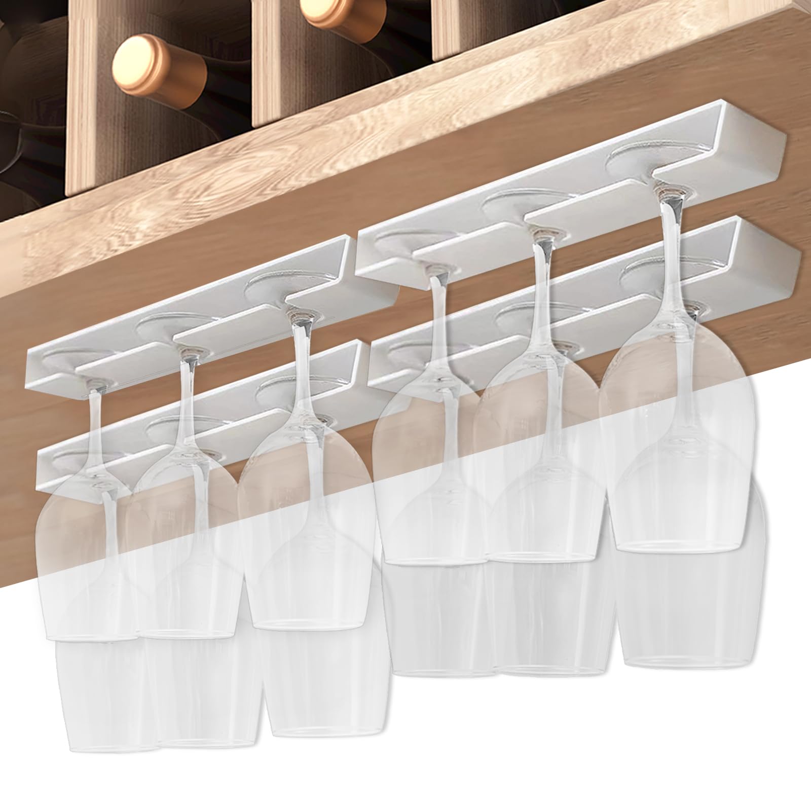Wine Glass Holder Under Cabinet 4 Pack - White-image-0dc37604-086c-48a8-a71c-e752e85c38a0-99929