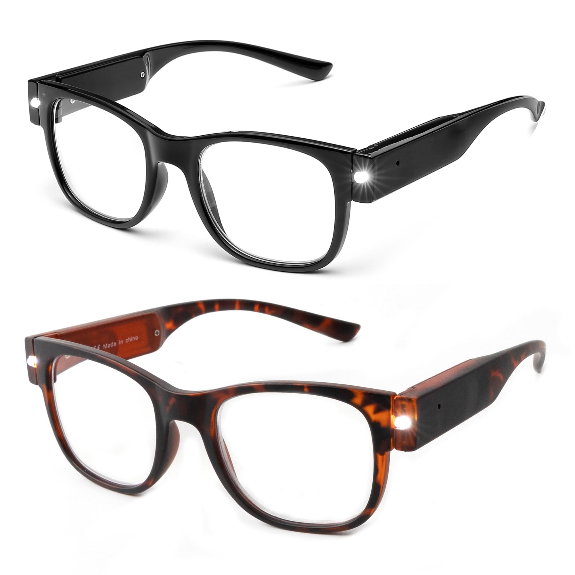 Reading Glasses LED Lights - Black/Tortoise 3.5X-image-0d79c602-5d25-422d-9ba3-0ee55f4daf23-114549