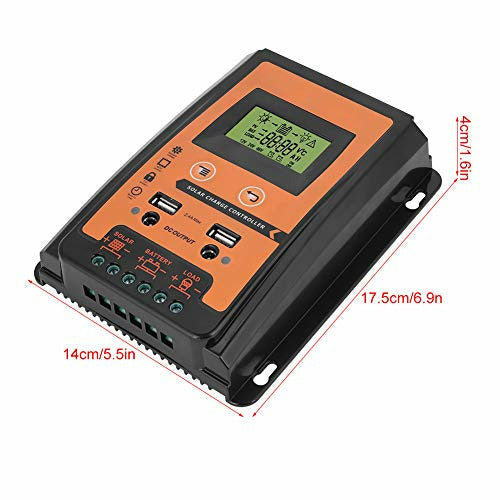 VOLTSET Solar Charge Controller, 10A 12V Waterproof Intelligent Regulator With LED Indicate