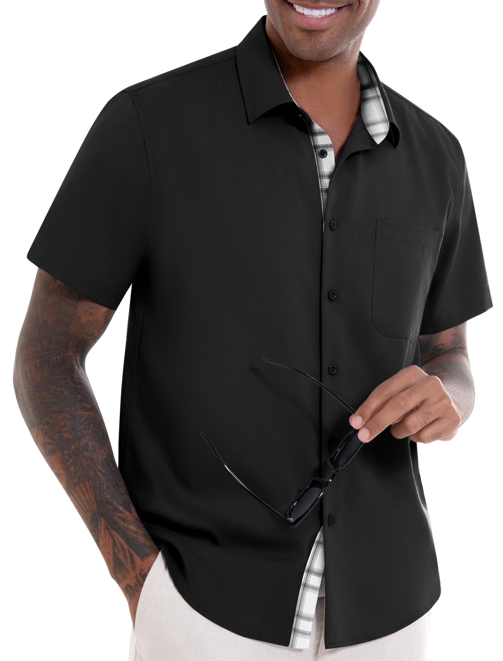 Men's Linen Summer Shirt - Black (Size Required)-image-b55438bb-2f2e-4a36-9cf0-6164131cfcb2-91262