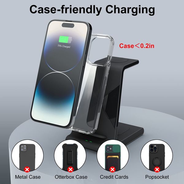 Charging Station Wireless Charging With Case And Popsocket - Main Image
