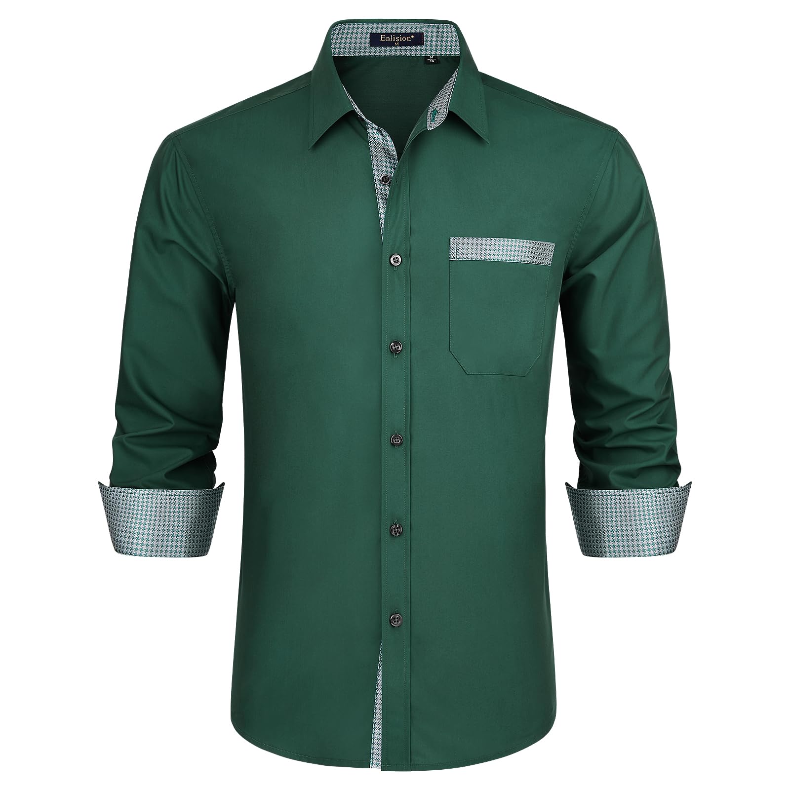 Men's Dress Shirt Long Sleeve - Forest Green M-image-e969b89a-d96e-4090-81e4-ae177e660960-102467