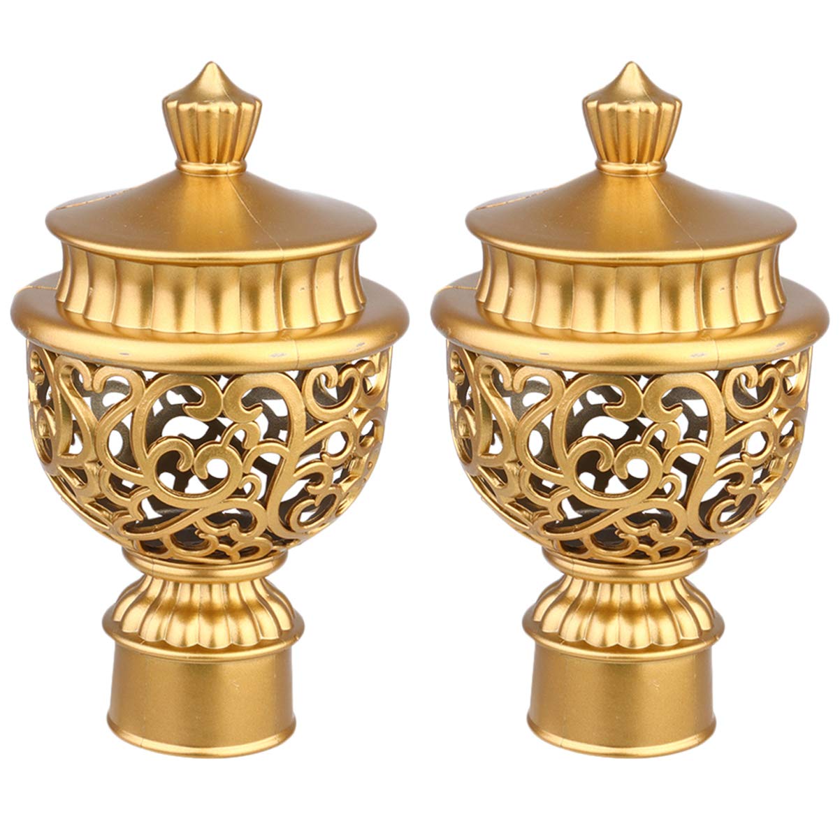 Elegant Gold Curtain Rod Finials - 6pcs Decorative Plastic End Caps for Retro Style-image-567895e5-259e-46bd-8e6a-885acaa490c5-54248