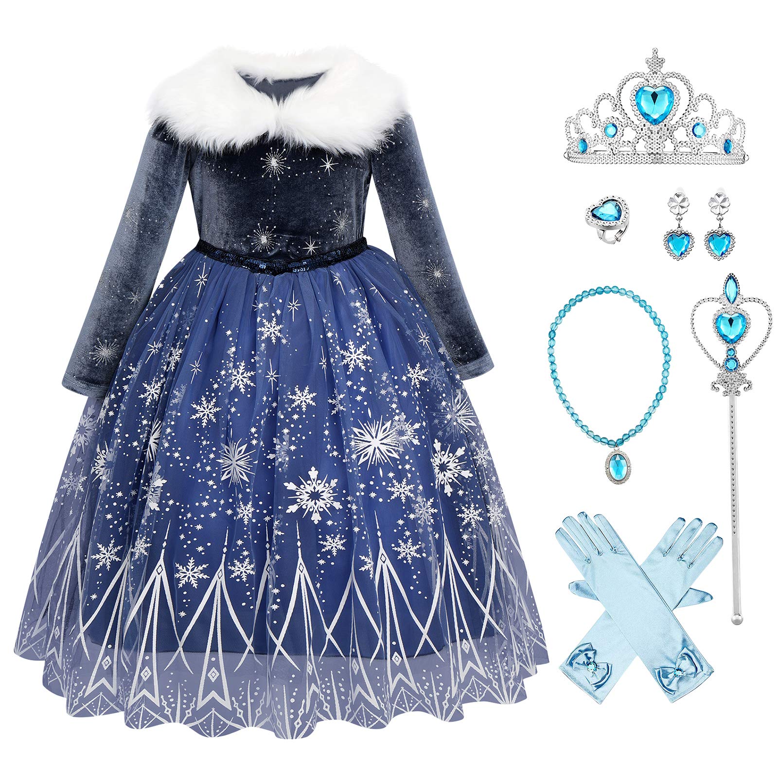 Girls Princess Tulle Dress - Dark Blue 6-7 Years-image-7b5503bf-ce4c-49e0-b939-c3c1a8e499b1-116679