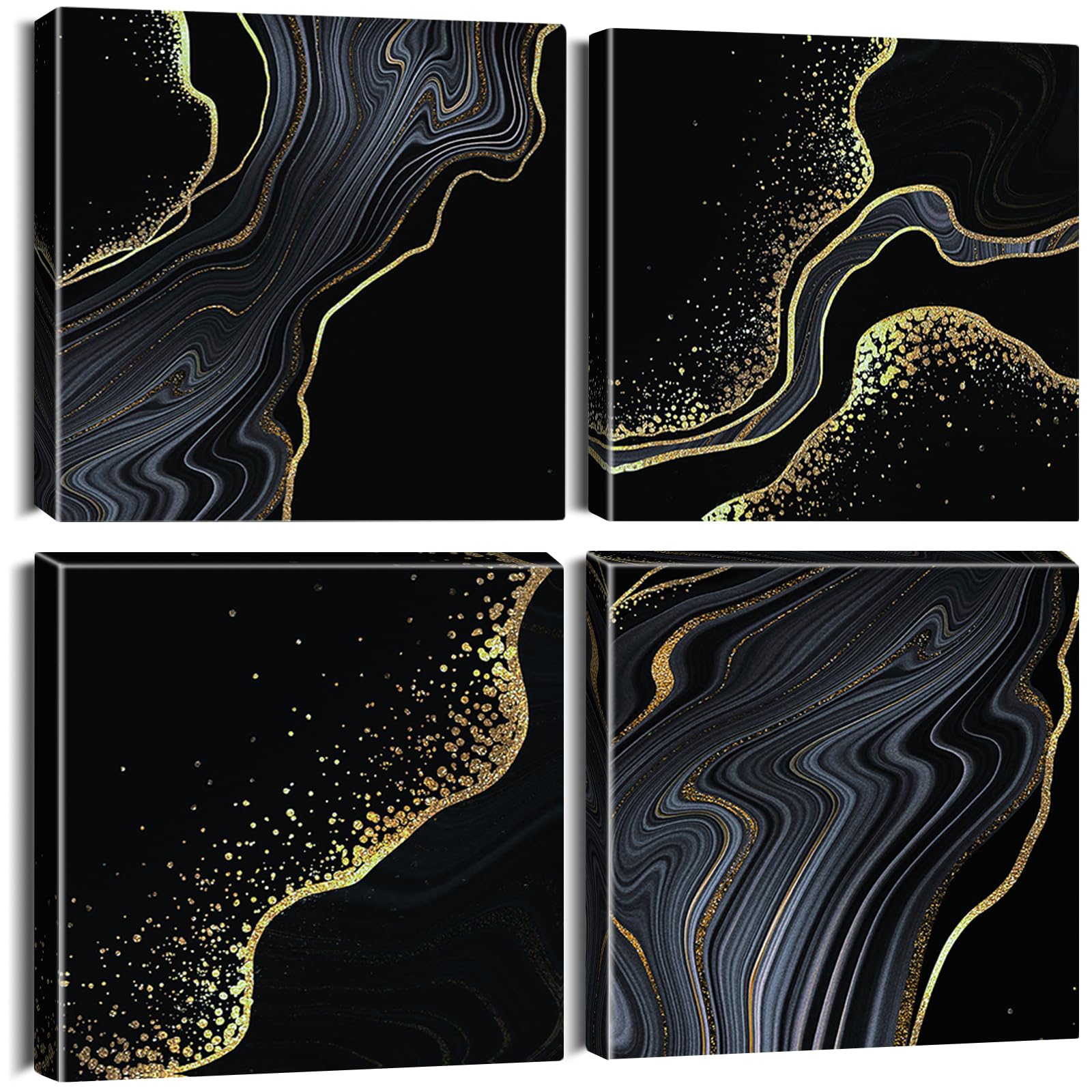 Abstract Wall Art Canvas Prints - Black Marble Gold 30x30cm-image-46c234ac-24f9-450e-a1a3-f55f3a4097ad-84031