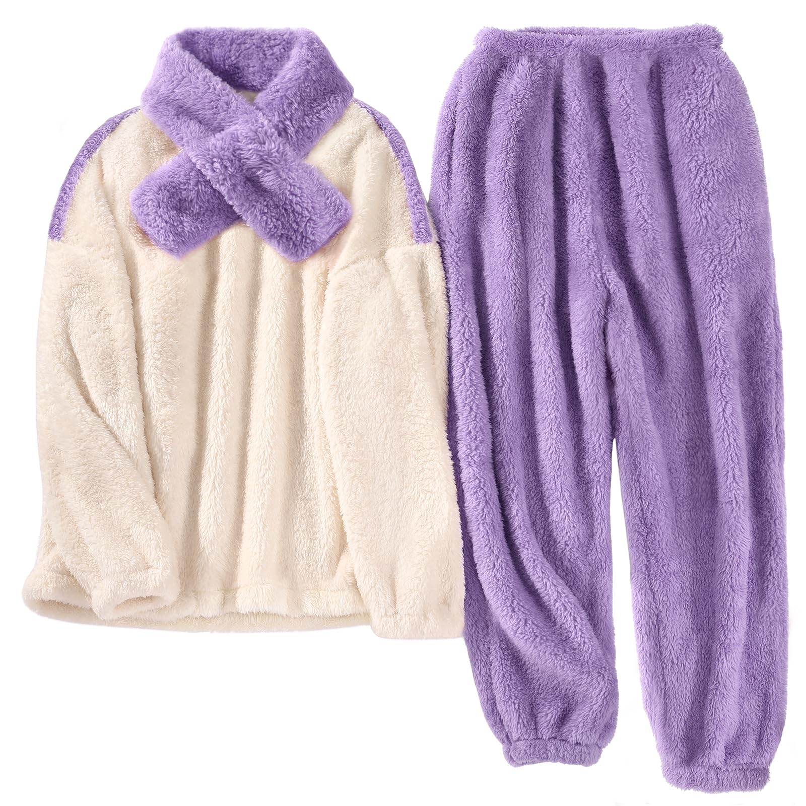 RITOSTA Women's Pajamas Set Winter Ladies Fleece Pyjamas Fuzzy Fluffy-image-e57d017a-f05e-412e-a89e-2d4eb314e5c4-55164