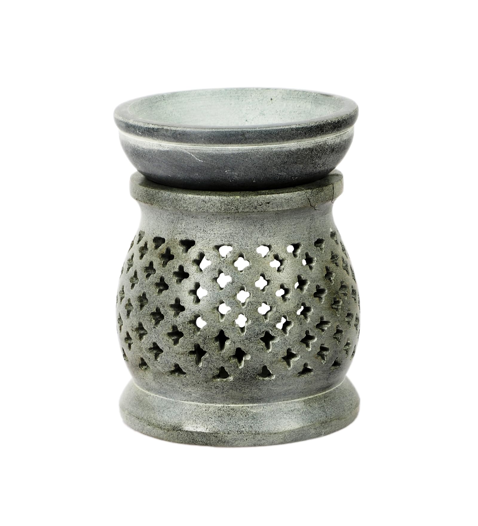 Grey Soapstone Oil Burner - 5 x 4 x 4 in-image-ea175bed-c816-4df4-a119-ba194feab33c-89546
