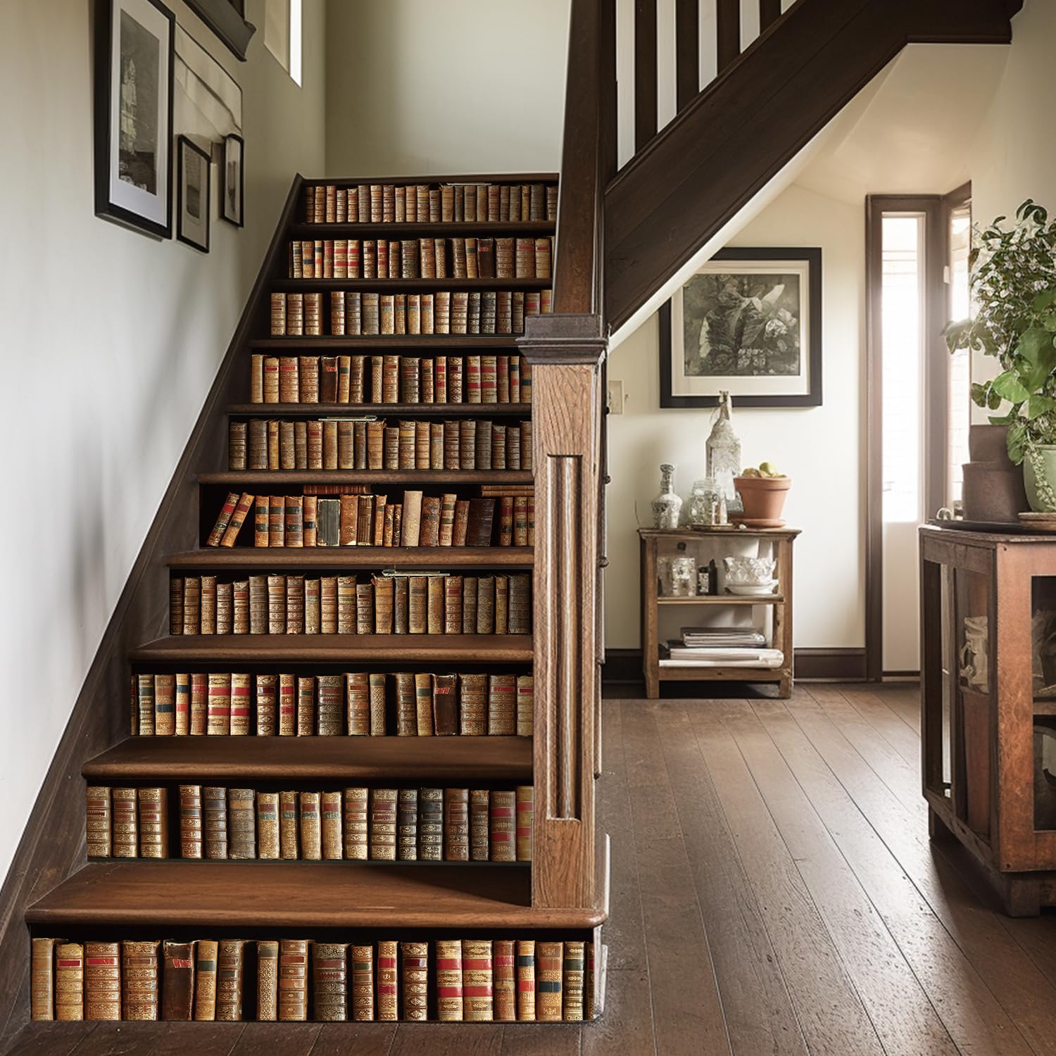 Bookshelf Stair Stickers Self-Adhesive - Black Walnut 14pcs 100x18cm-image-d4425147-6299-4c5b-834f-7b45557ca0da-122061