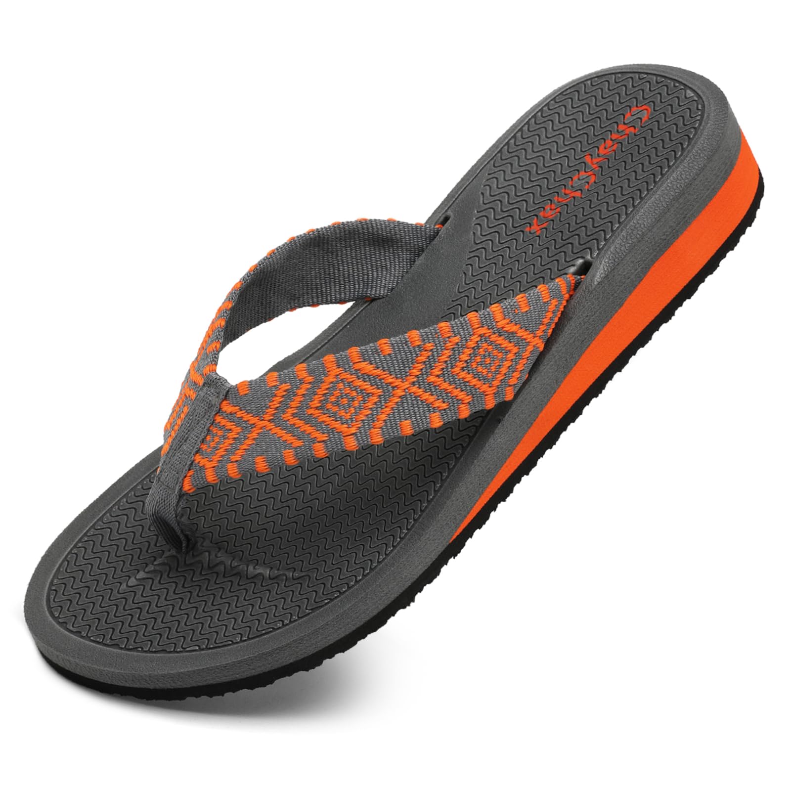 Women's Wedge Flip Flops - Orange UK 7-image-8def939d-8464-49ec-b743-43fb07b38da0-94960