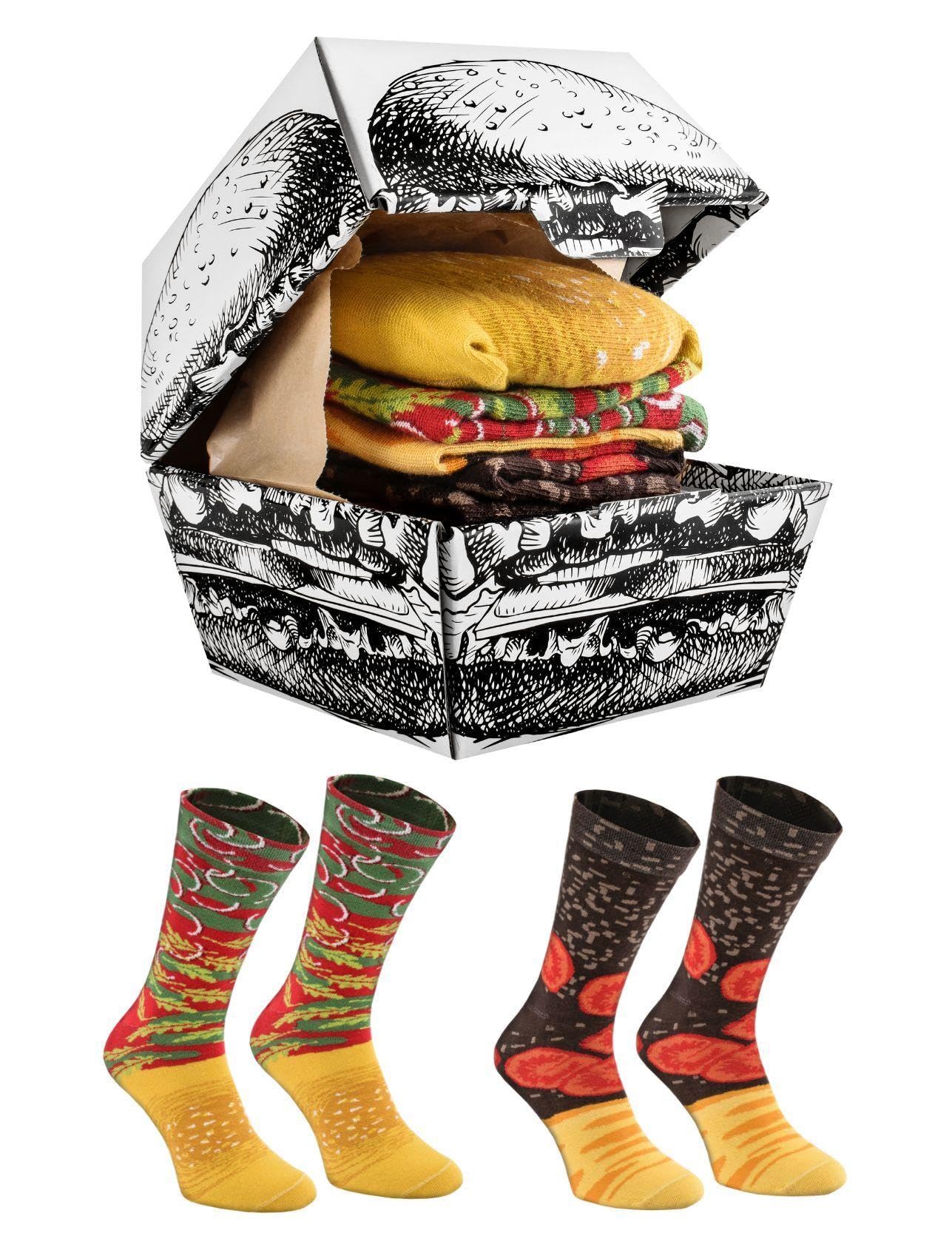 Rainbow Socks - Men Women Funny Burger Socks - Pairs - Box 2 4-7 36-40-image-2562612c-4fd3-4280-ac90-d41e5c318065-63898