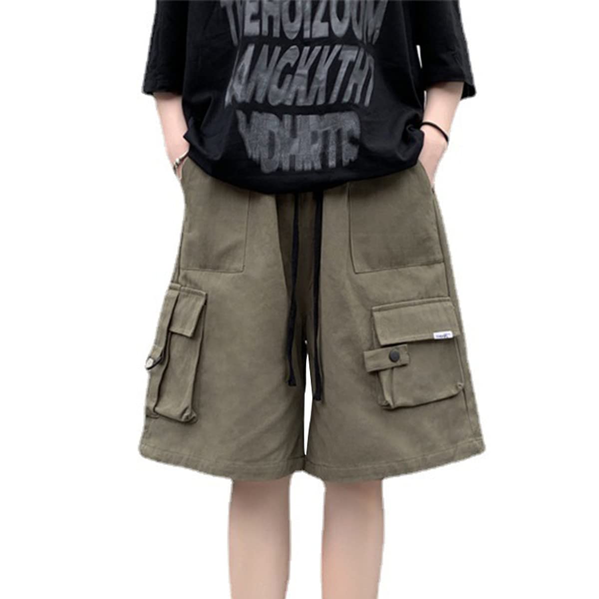 Women's Cargo Shorts Loose Fit - Army Green M-image-b70045fd-4193-4d92-9965-78fab20b8b38-111937