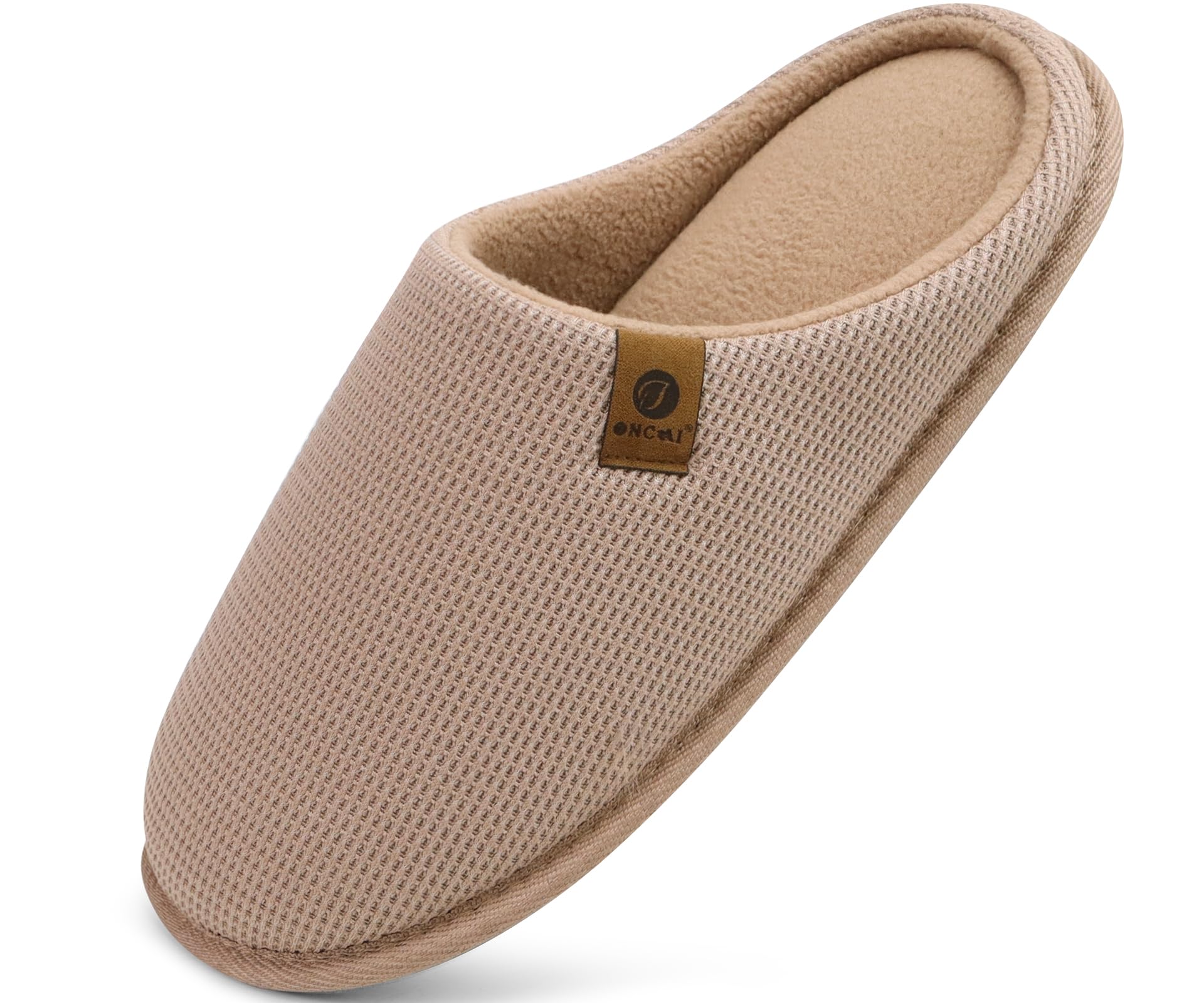 Men's Memory Foam Slippers - Beige Size 8.5 UK-image-8bbeb865-9292-46a4-a904-d4ae89f35eeb-84455