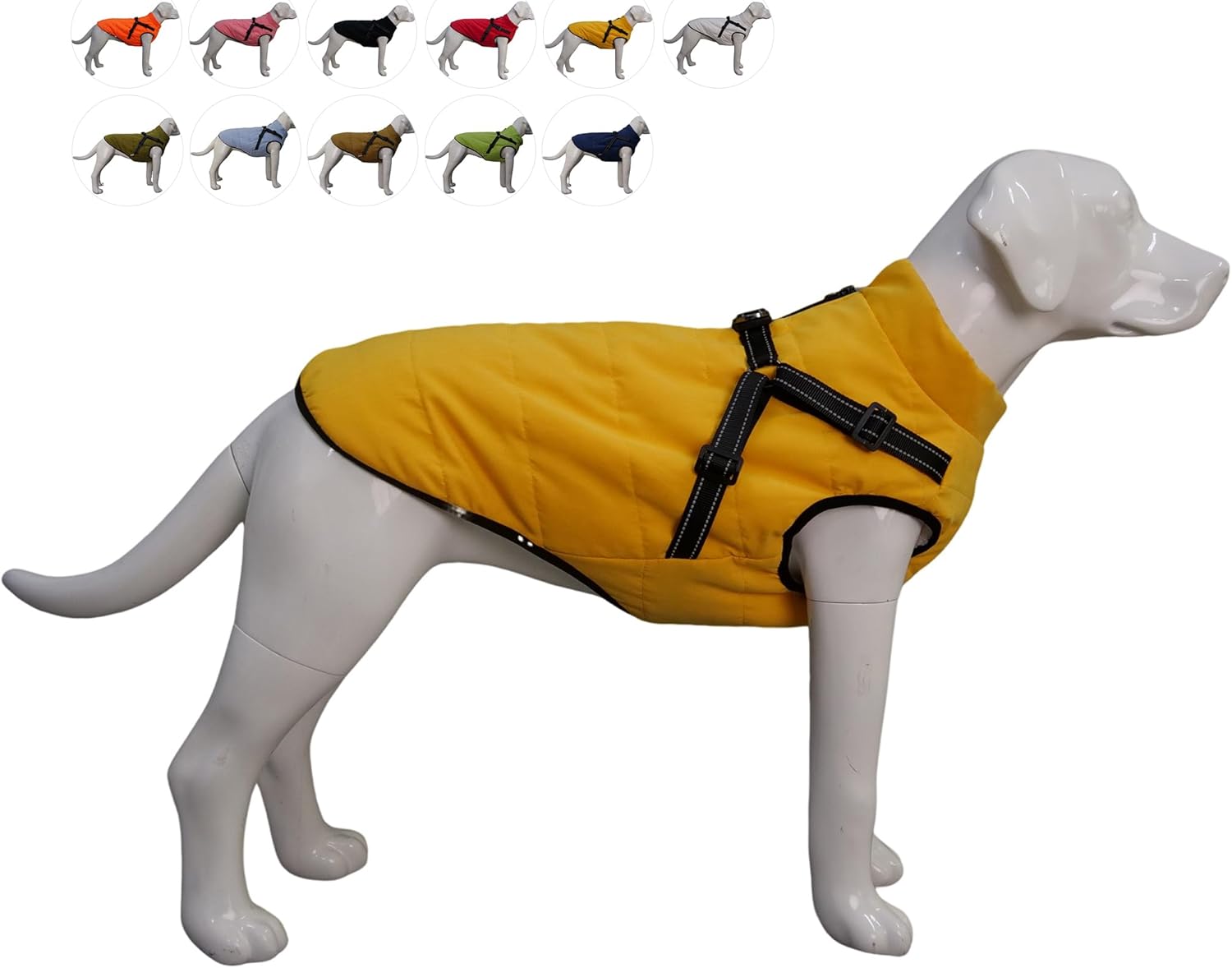 Dog Winter Ski Vest with Harness - Yellow XL-image-90bea66b-2d60-416c-b17f-f1cf744739e7-93137