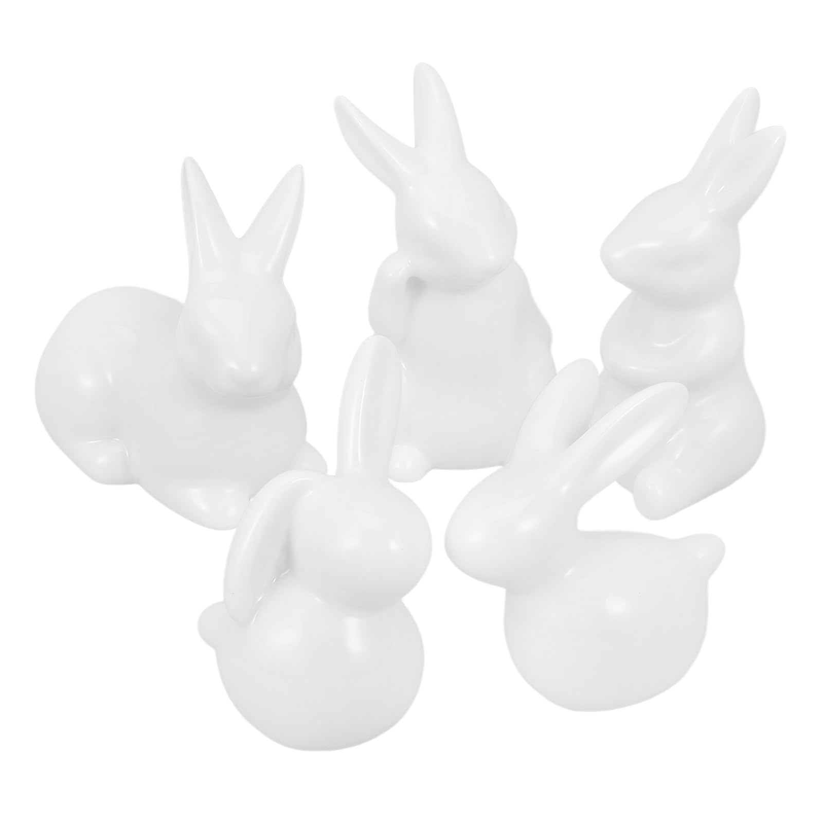 Ceramic Bunny Figurines Set of 5 - White M-image-a5cc02ab-fdcc-48fd-a2c1-8d6f8f69e9c7-107043