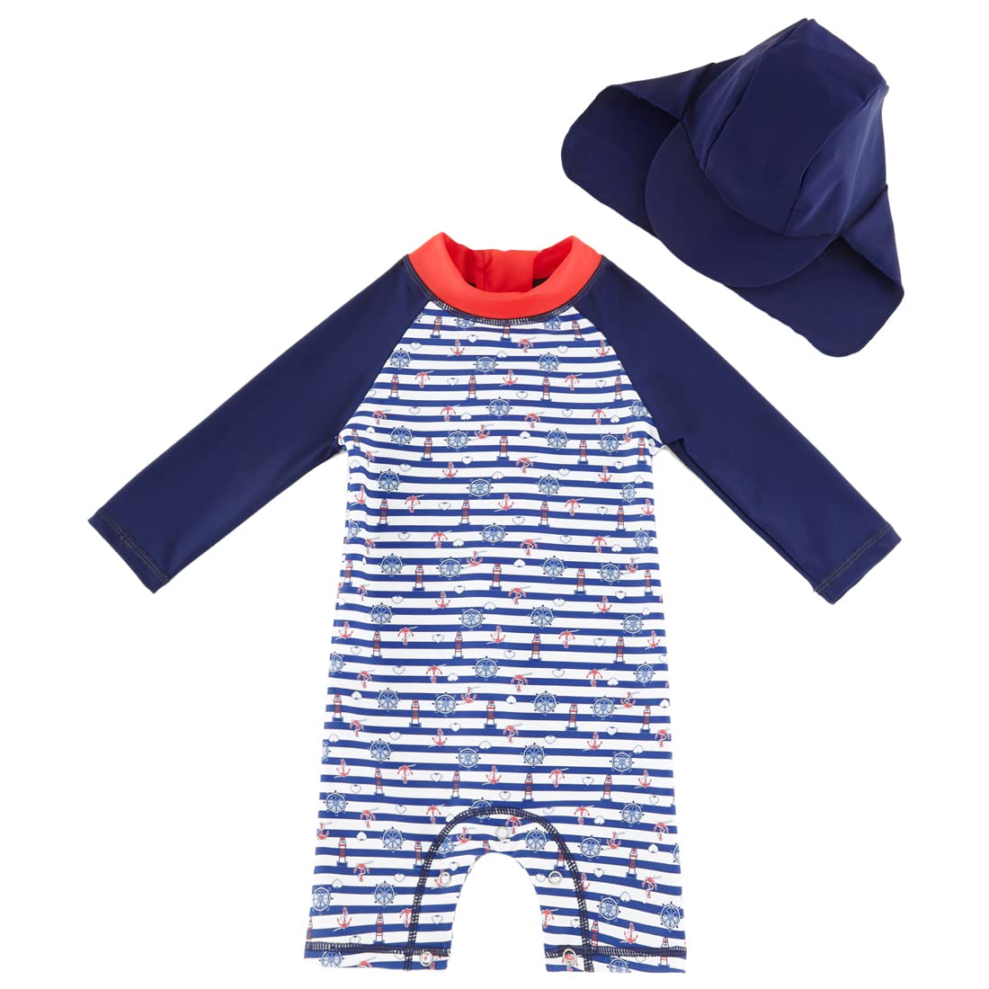 Infant Swimsuit UPF 50+ with Hat - Blue 12-18 Months-image-c1cd3e8c-1411-4538-bfee-bb6708cf649e-122201