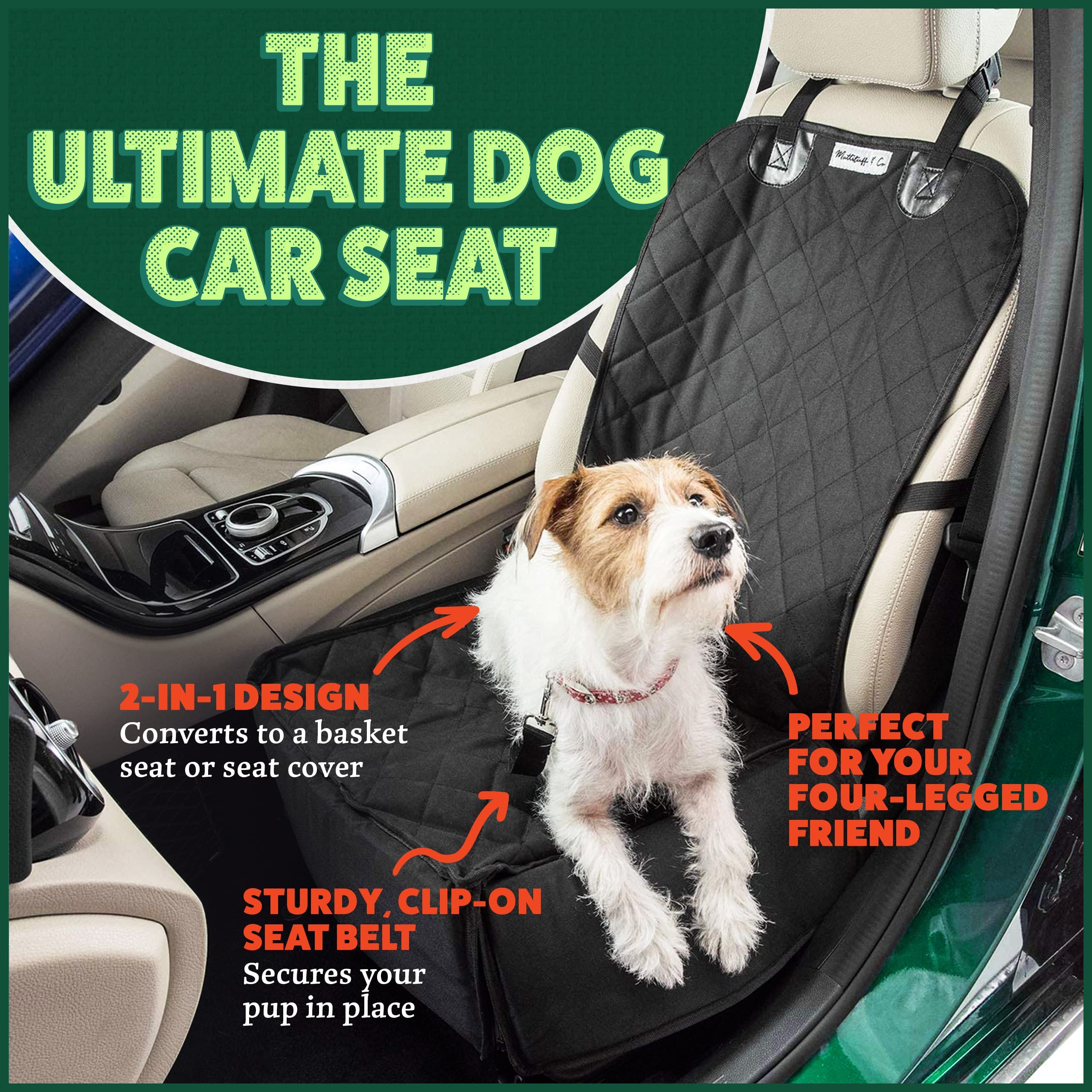 MuttStuff Co Dog Car Seat Waterproof Booster Seat Puppy Seat