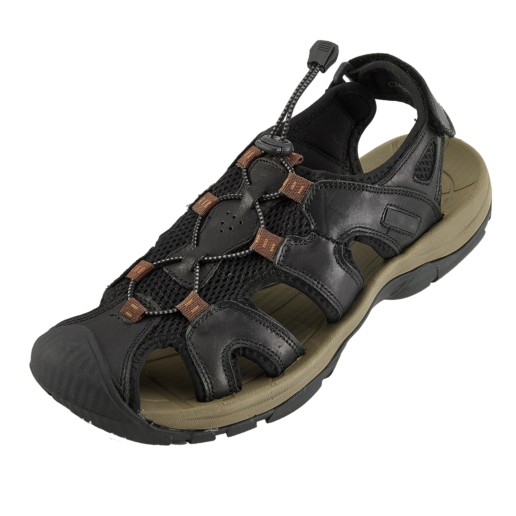 Men's Leather Walking Sandals - Black UK 8-image-45a65538-8c59-40ac-b013-dd453b1778b6-112272