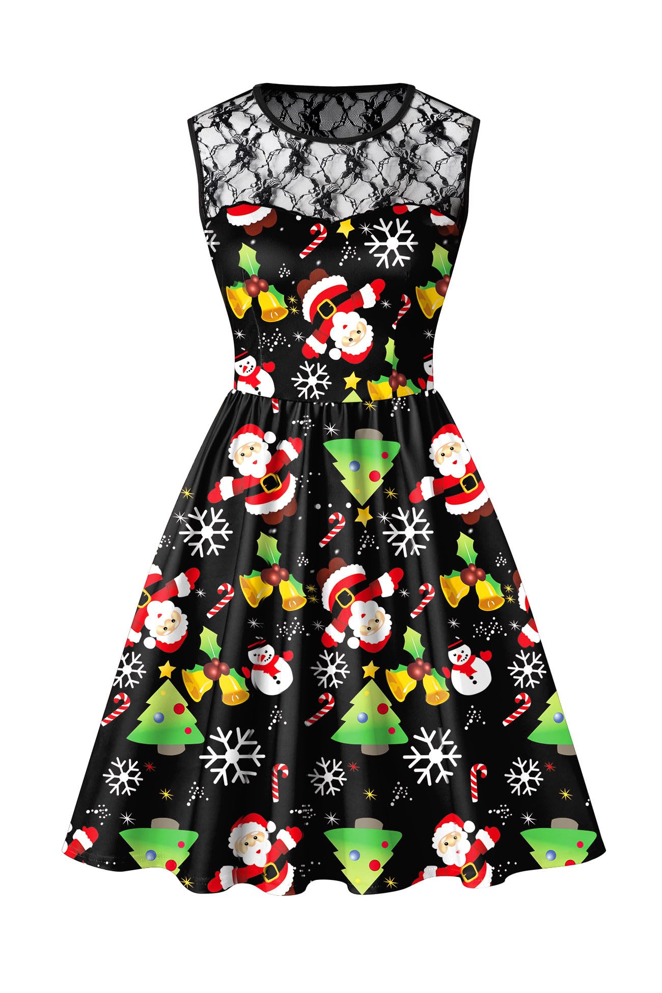 Women's Christmas Swing Dress - Santa & Trees XL-image-895d158e-fafd-4065-952e-60ca9d20a5a0-115423