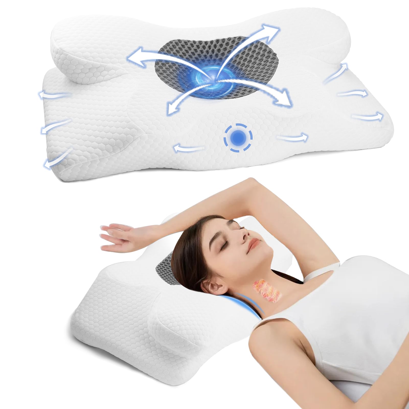 Memory Foam Cervical Pillow - White One Size-image-35f0de13-5b2d-4145-b8be-2b246bcb5ae9-104885