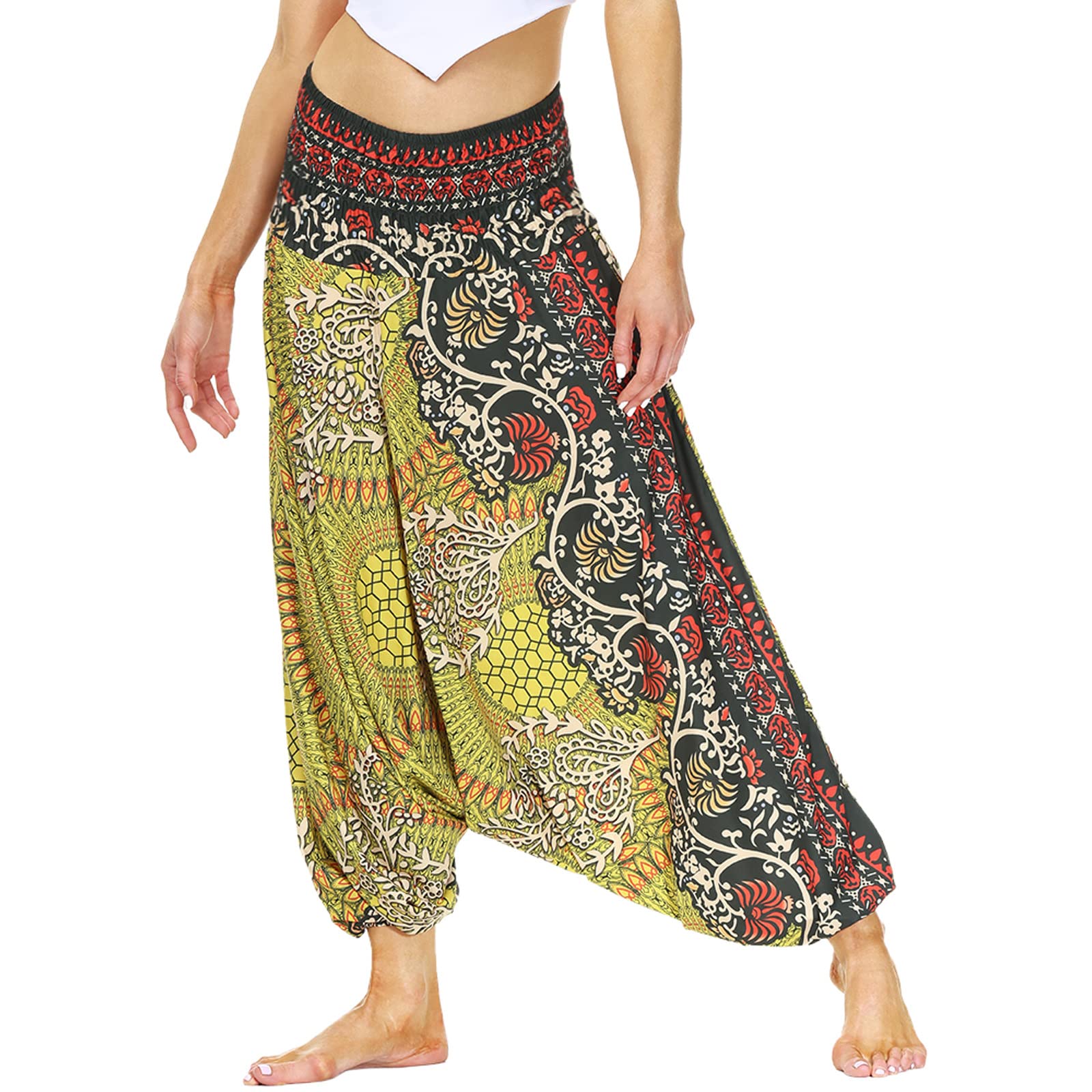 Women's Harem Trousers - X-Green One Size-image-da152806-fd1f-4cf0-8803-05032d30cad3-82671