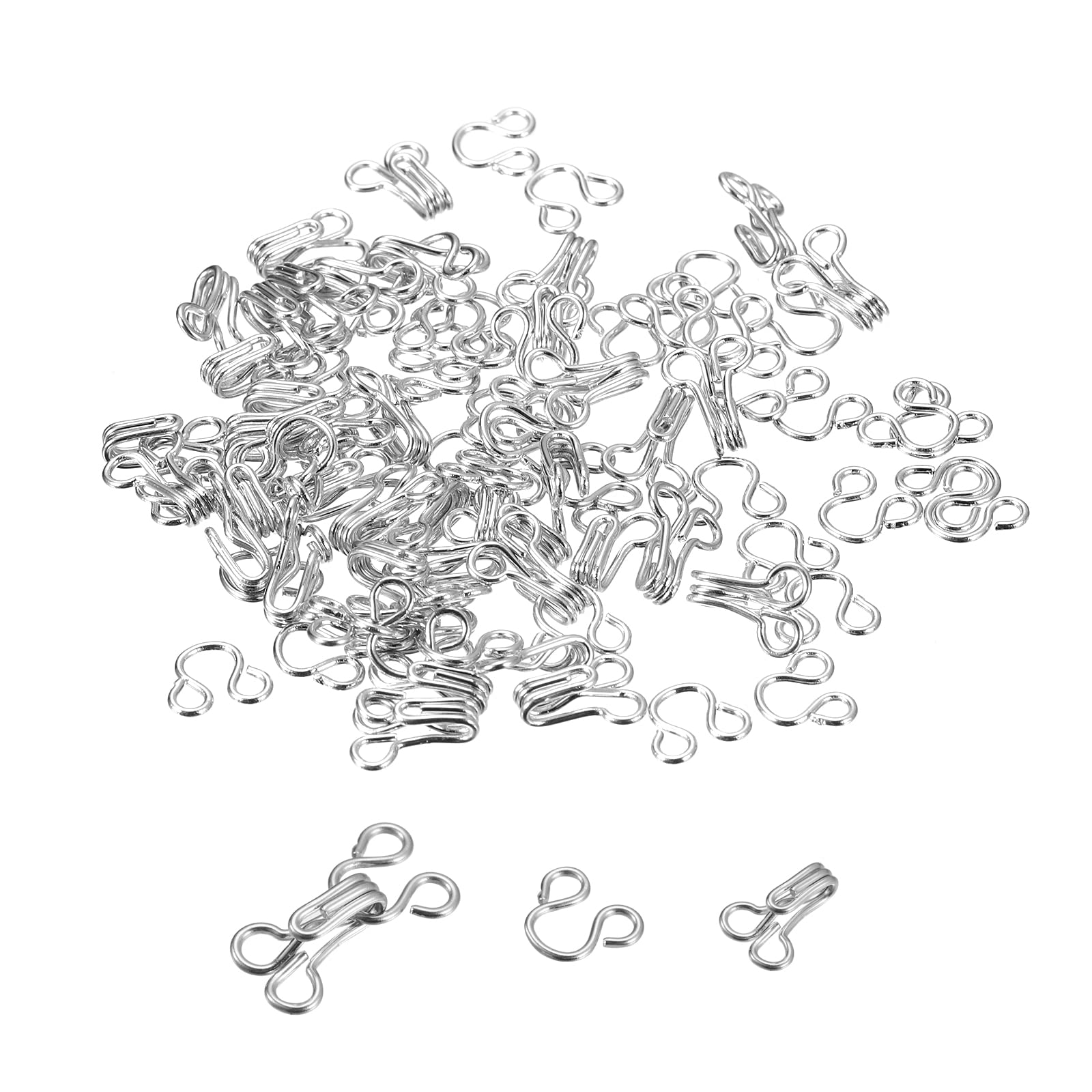 Sourcing Map 100 Sets Sewing Hooks & Eyes - 22mm Metal Fasteners For Clothing, Bras & DIY-271794