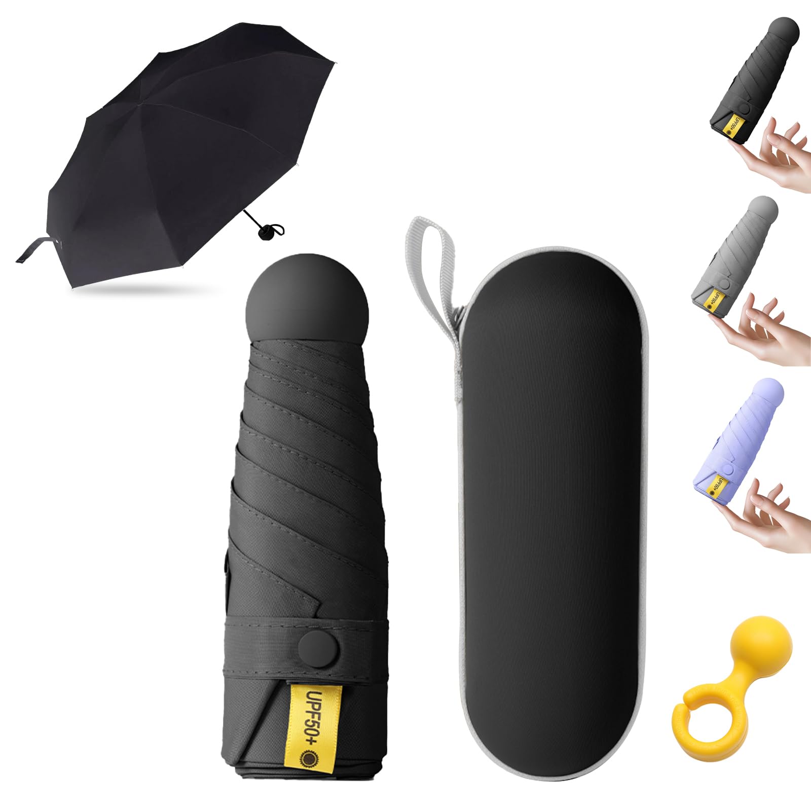 KunpengZen Mini Umbrella - 8 Ribs, Compact, Lightweight, Anti-UV, Black for All Weather-image-4e6e71a5-5efd-4858-9dda-b5468ba4d209-58985