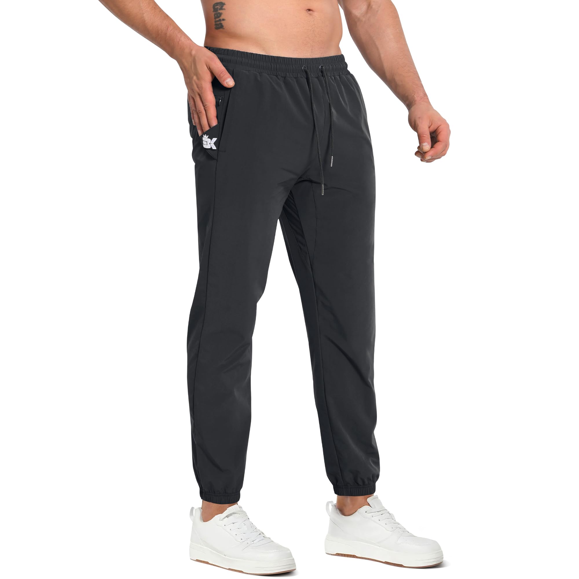 Men's Gym Tracksuit Bottoms - Black Large-image-805fc008-c248-41c2-852c-2be8cb179017-114306